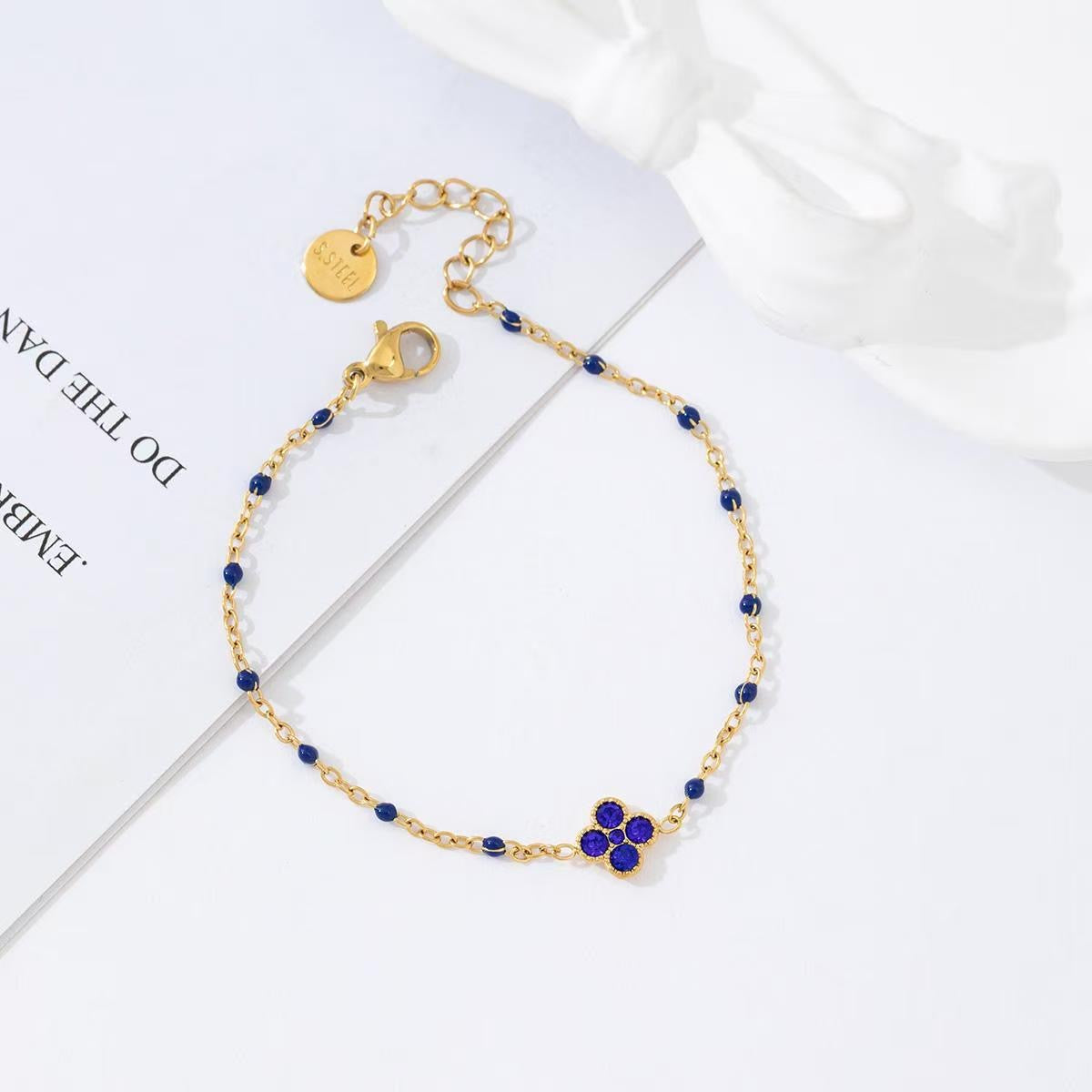 Simpele clover armband Blauw SOFIZARE
