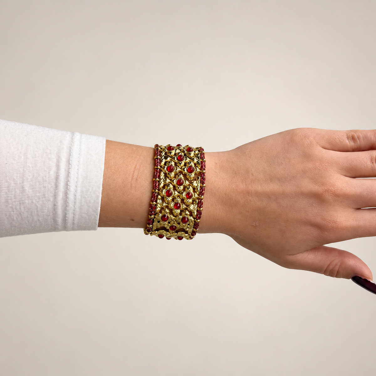 Boho flowery statement armband – RVS armband groothandel | SOFIZARE (foto 7)