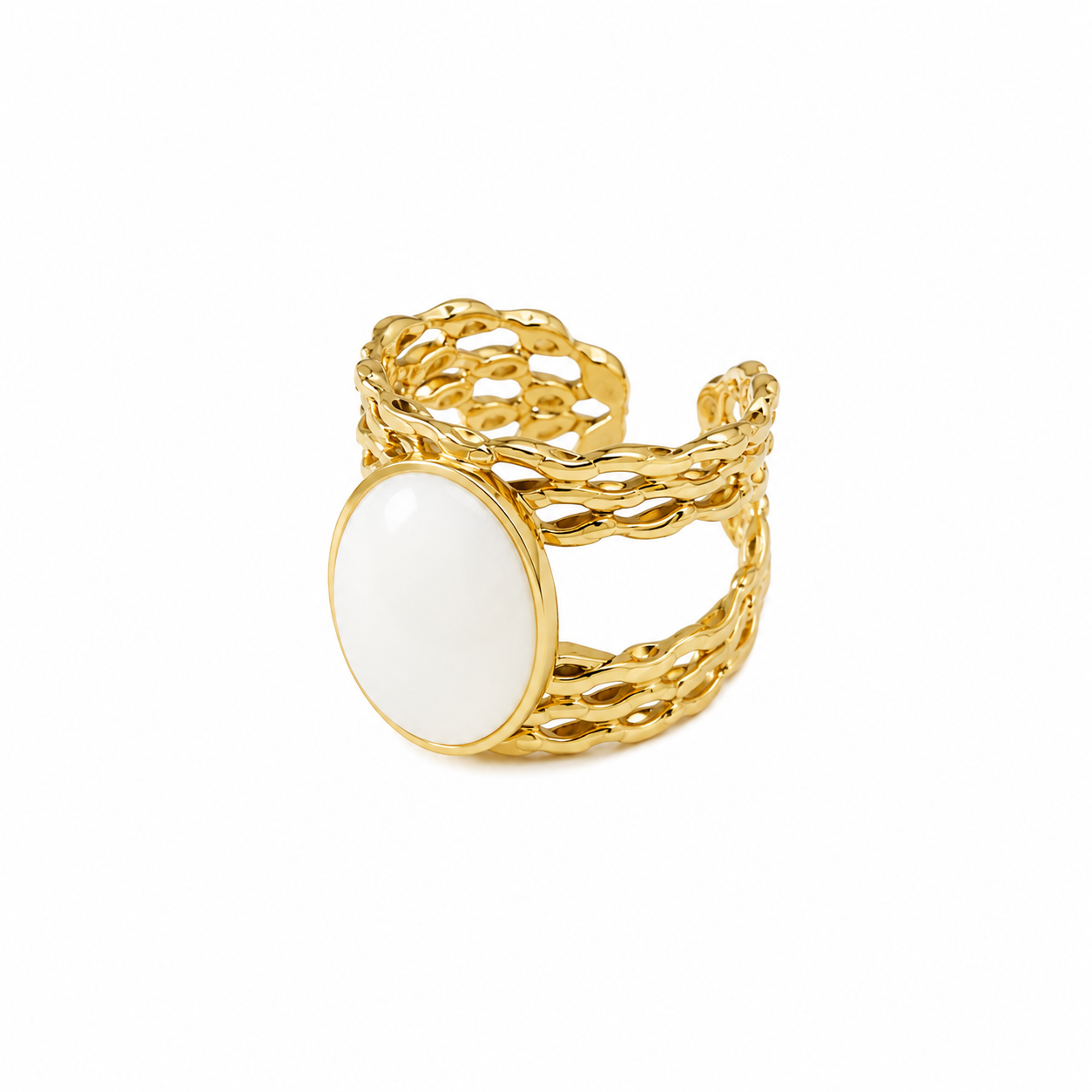 Twisted parelmoer ring