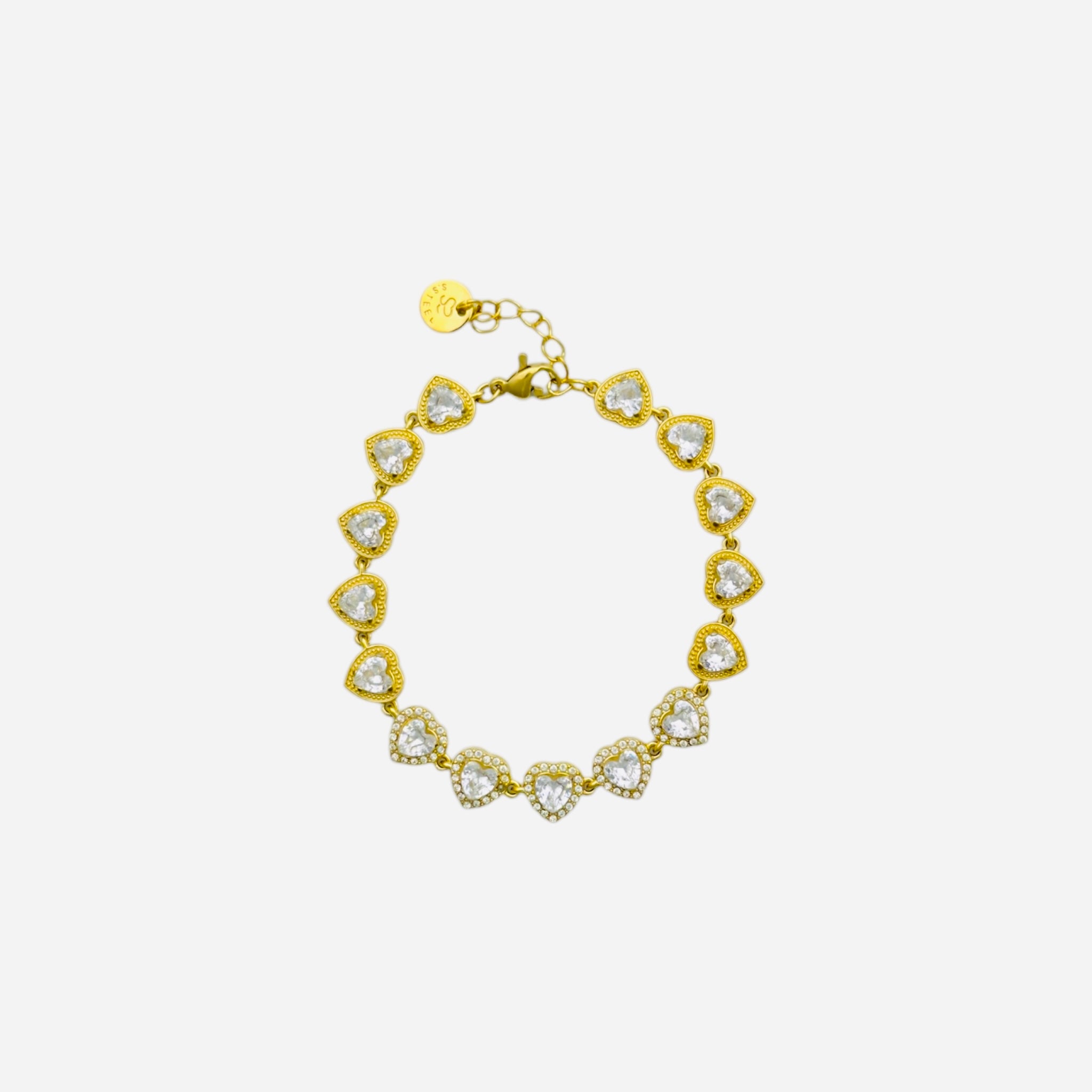 Statement stras hart armband – RVS armband groothandel | SOFIZARE (foto 2)