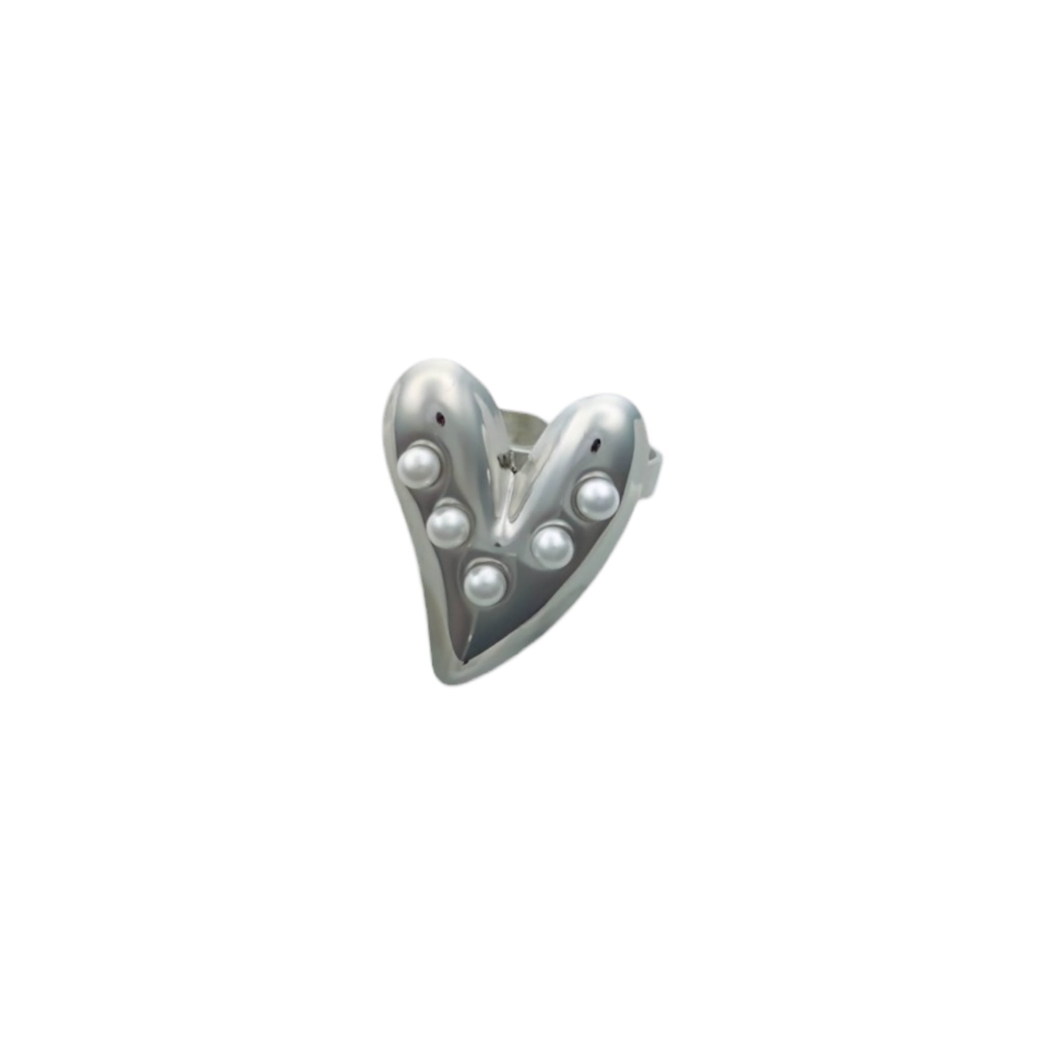 Statement parel hart ring – RVS ring groothandel | SOFIZARE (foto 2)