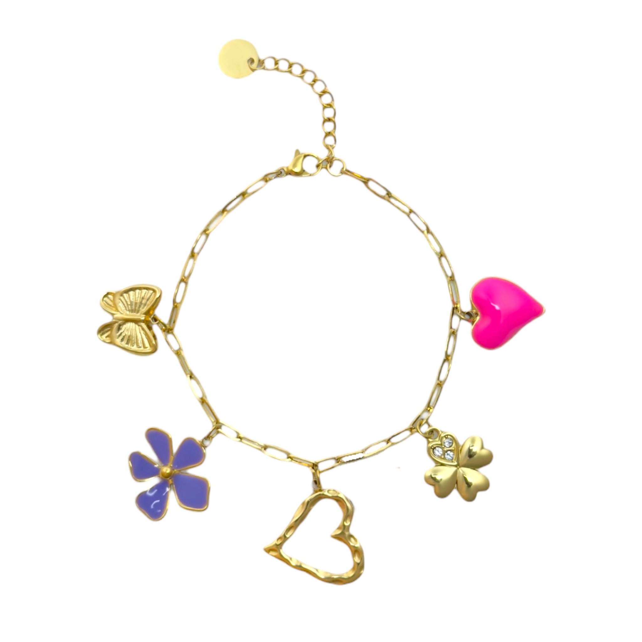 Open heart link bracelet