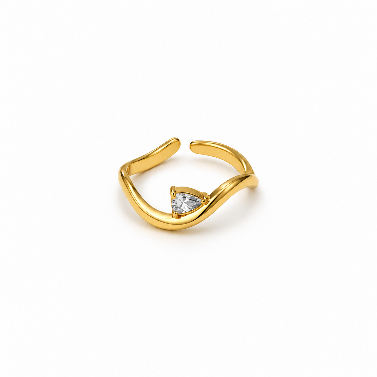 Ring golf met kleine druppelsteen