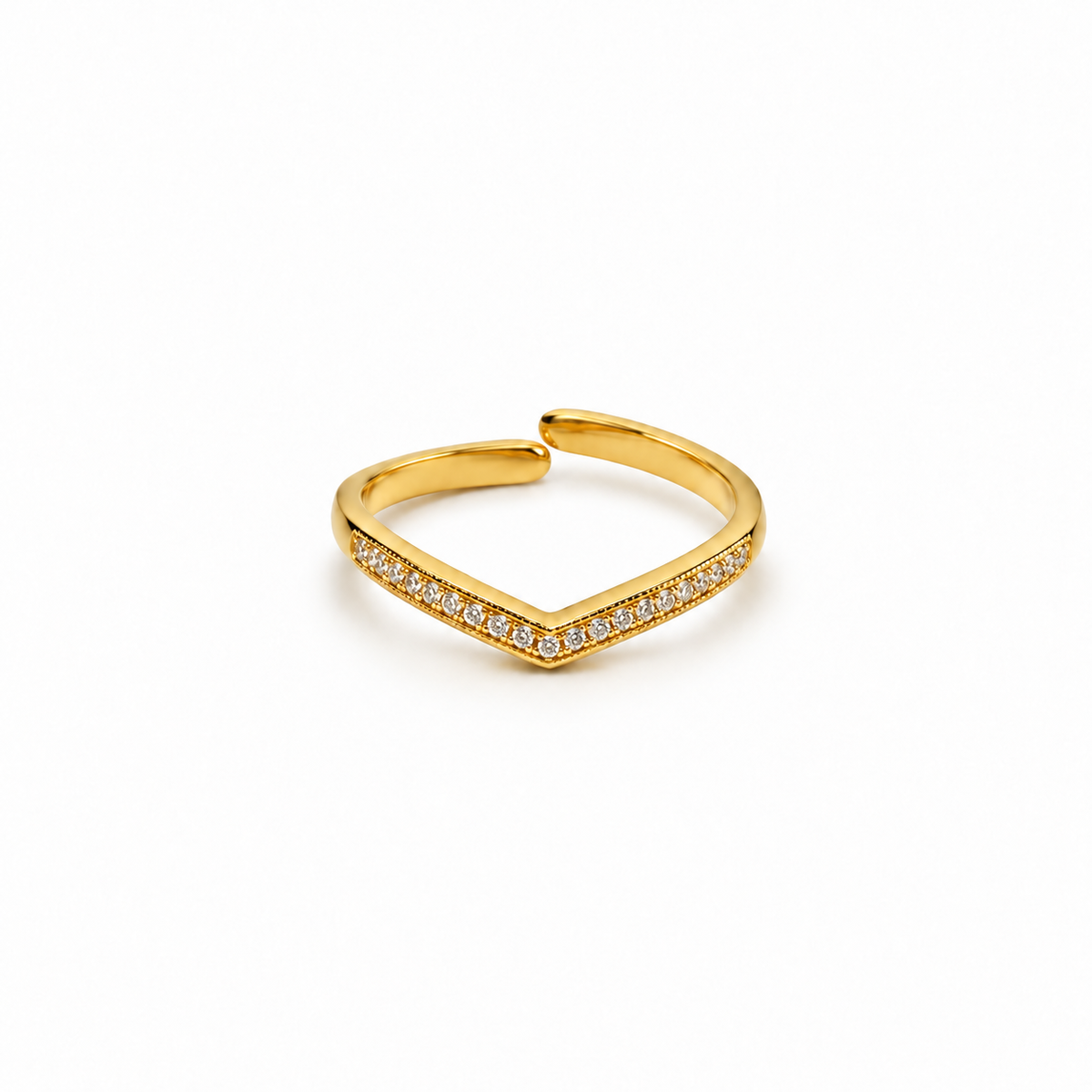 Ring V-vorm met zirkonia