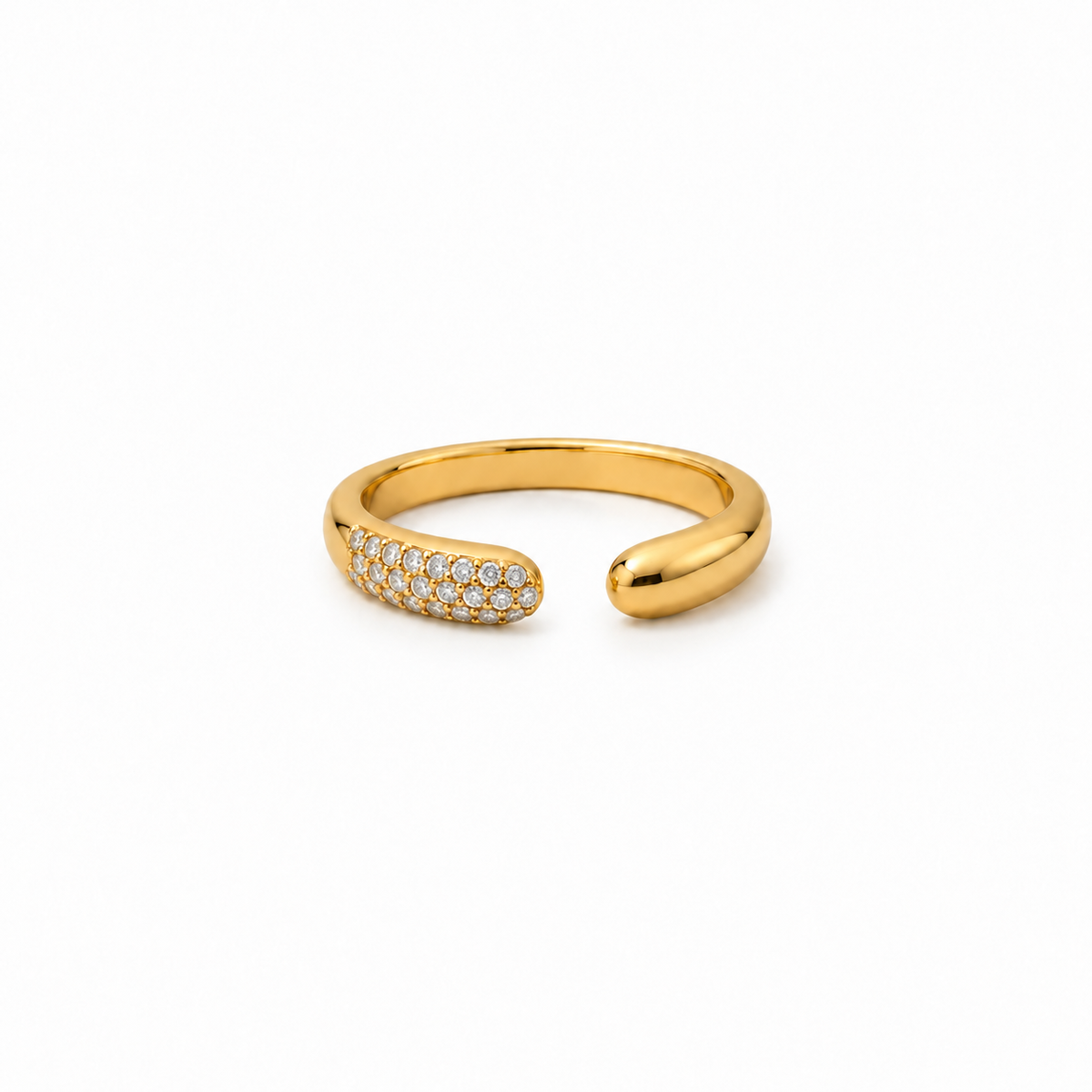 Ring open met pavé zirkonia