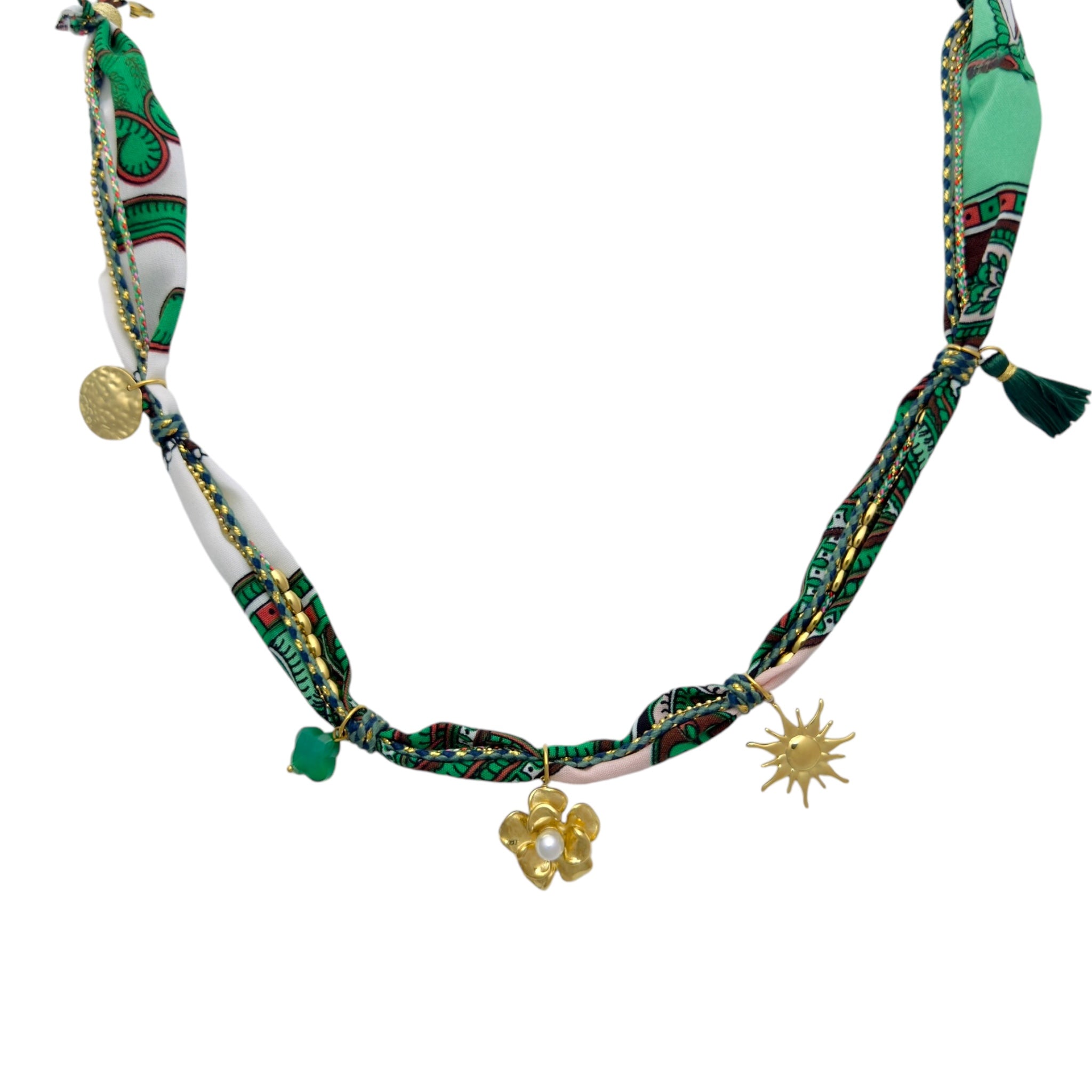 ★COURONNE★ With scarf chain strap_RCAAX23211KHL Rope bandana necklace with charms