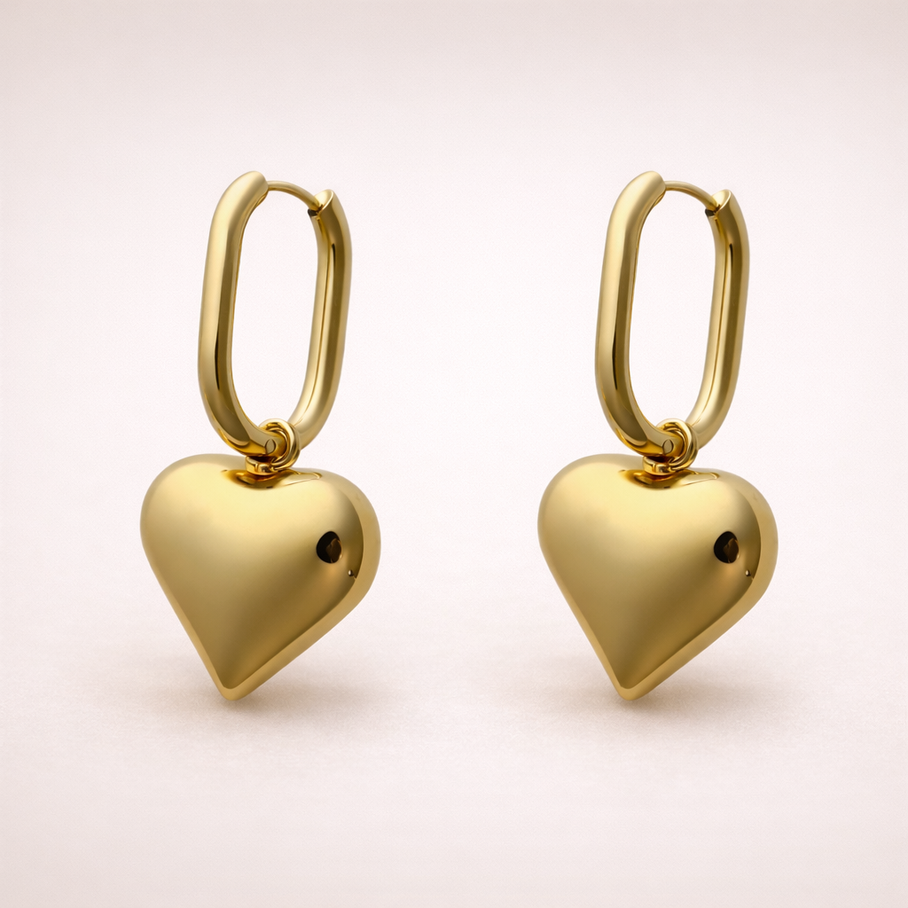 Heart dangle earrings