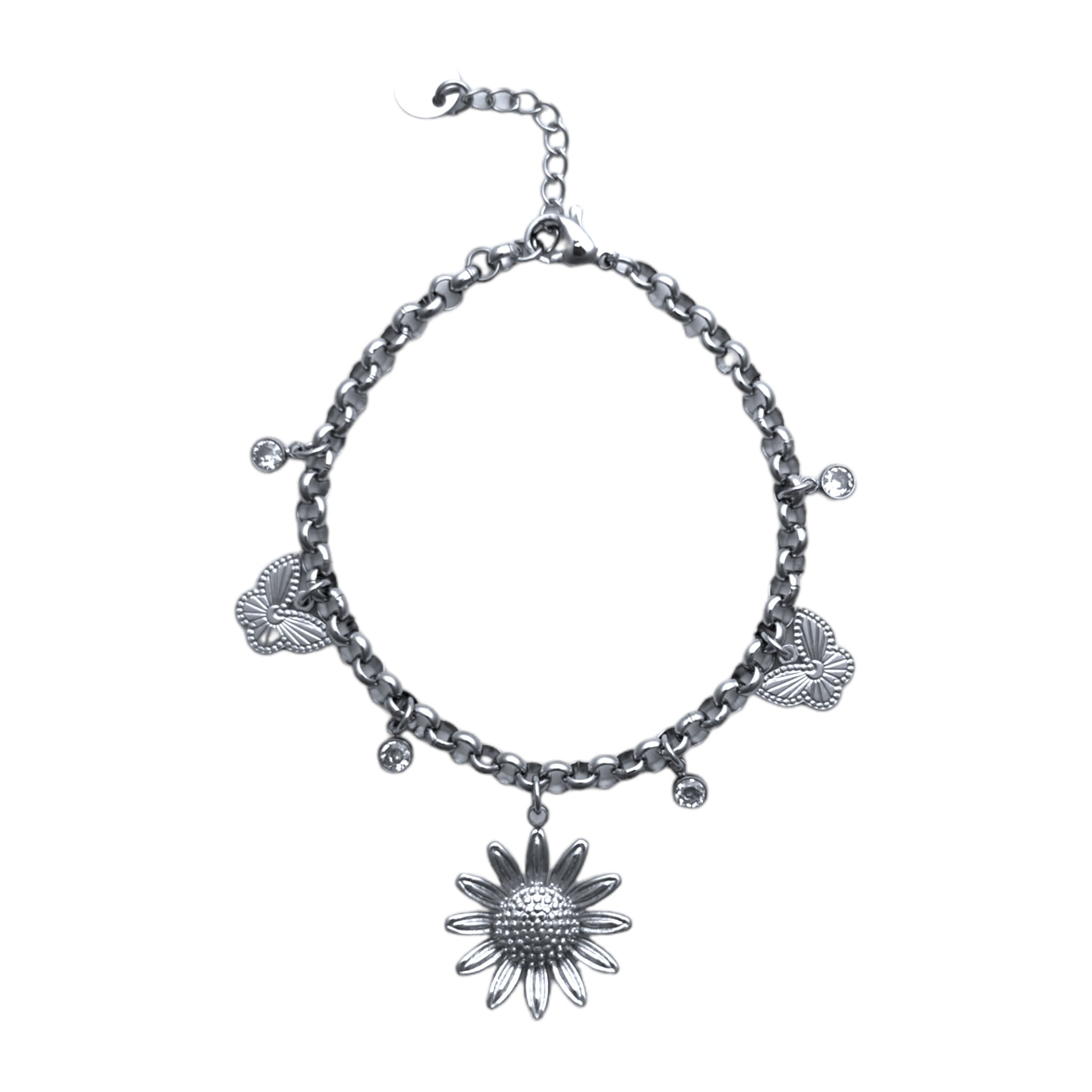 Armband zonnebloem met vlinder