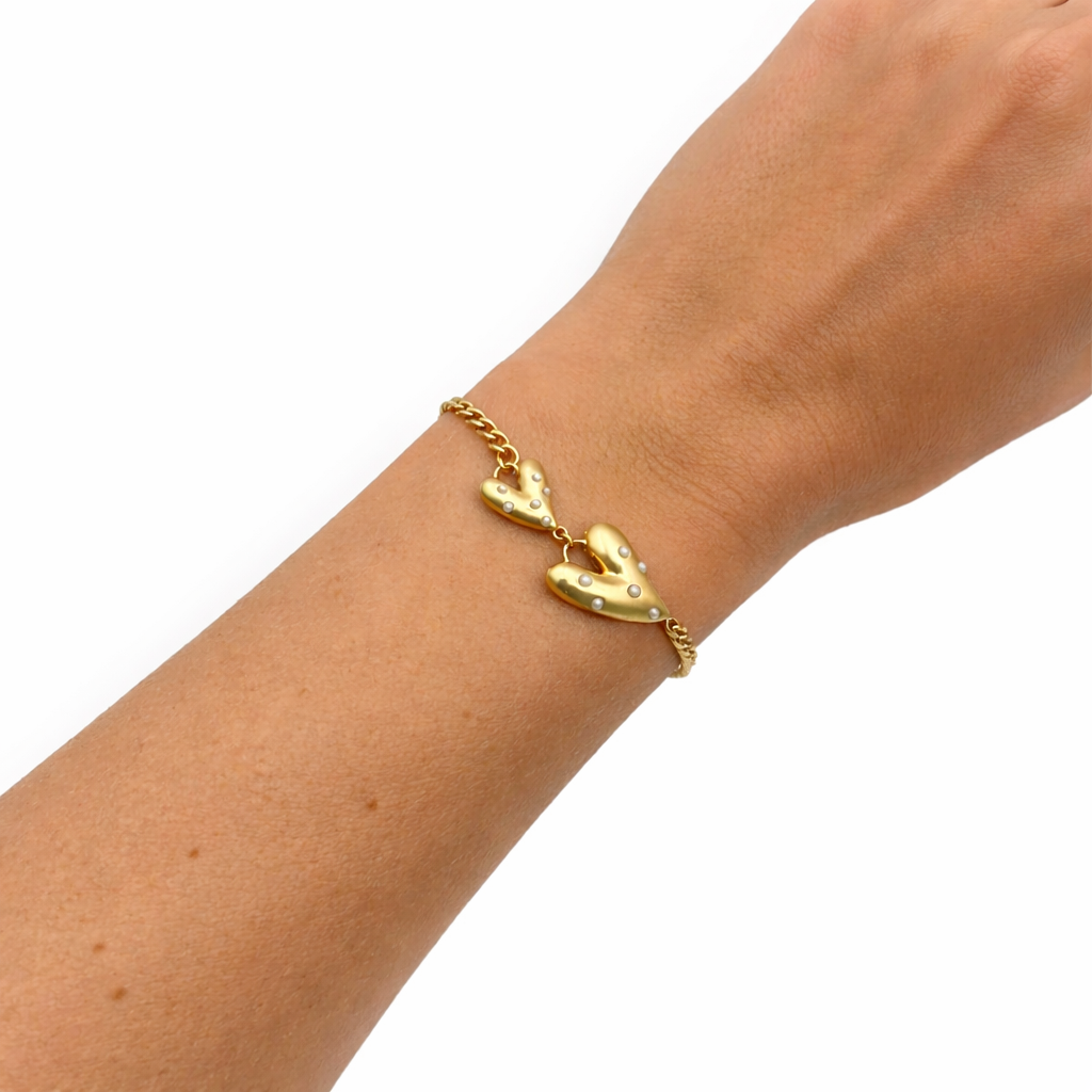 Parel hart armband