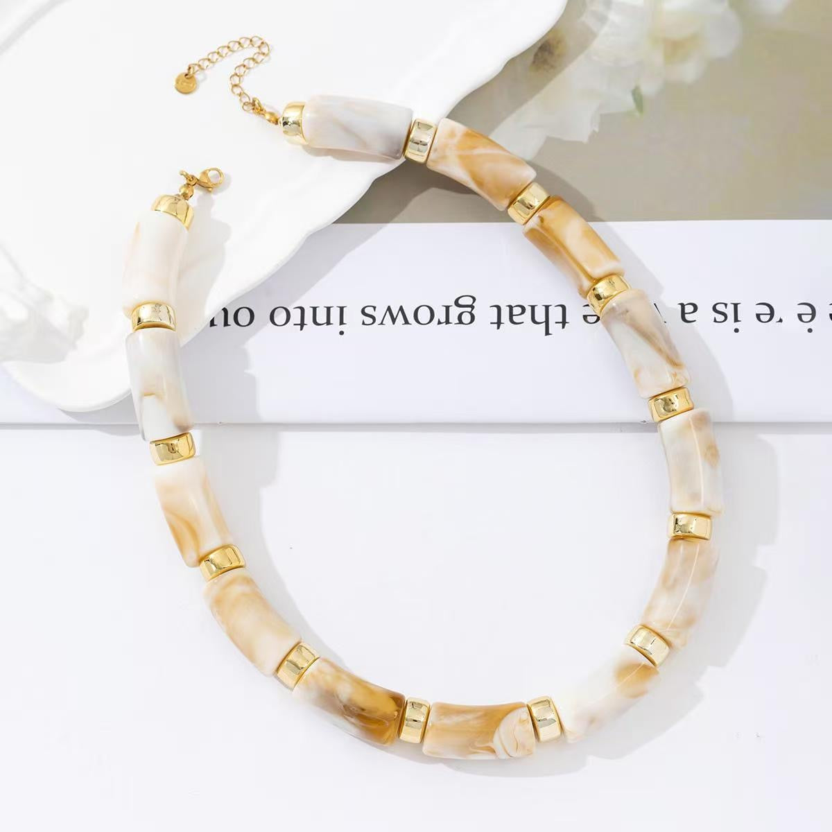 Bamboo creme ketting