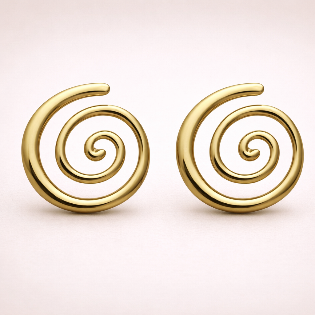 Swirl studs oorbellen