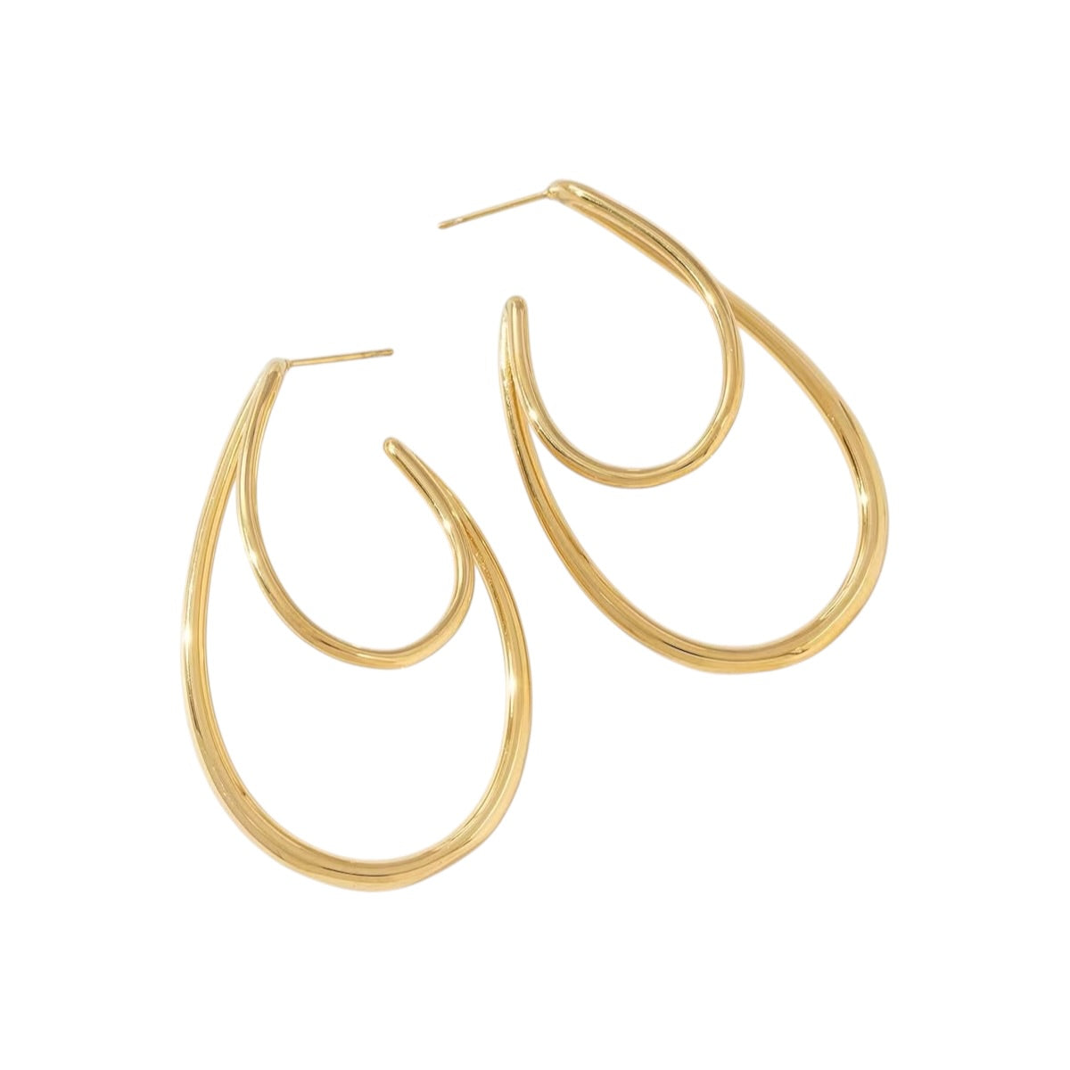 Double oval hoops oorbellen
