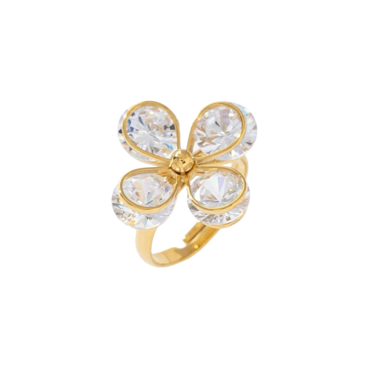 Strassy flower ring
