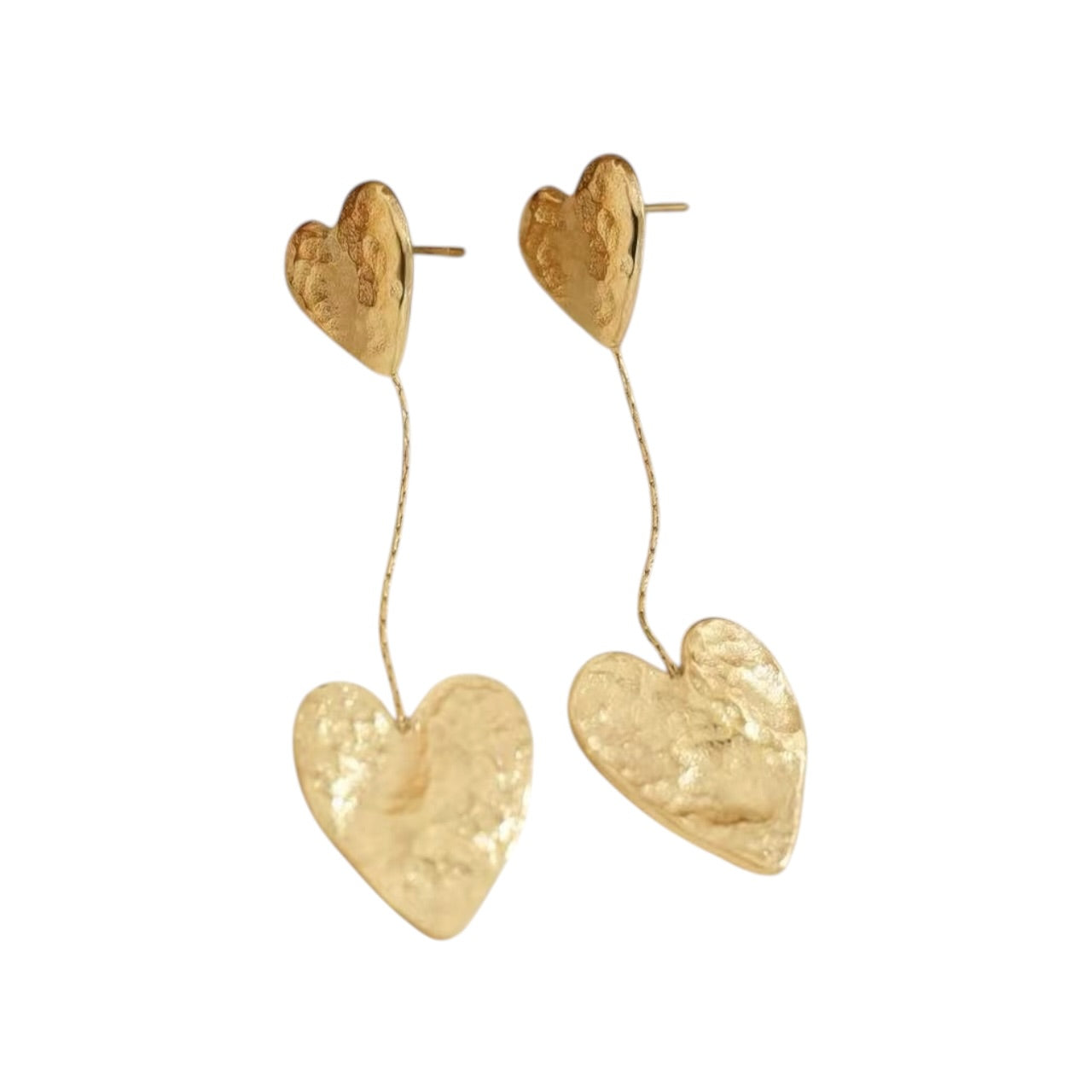 Hanging heart statement oorbellen