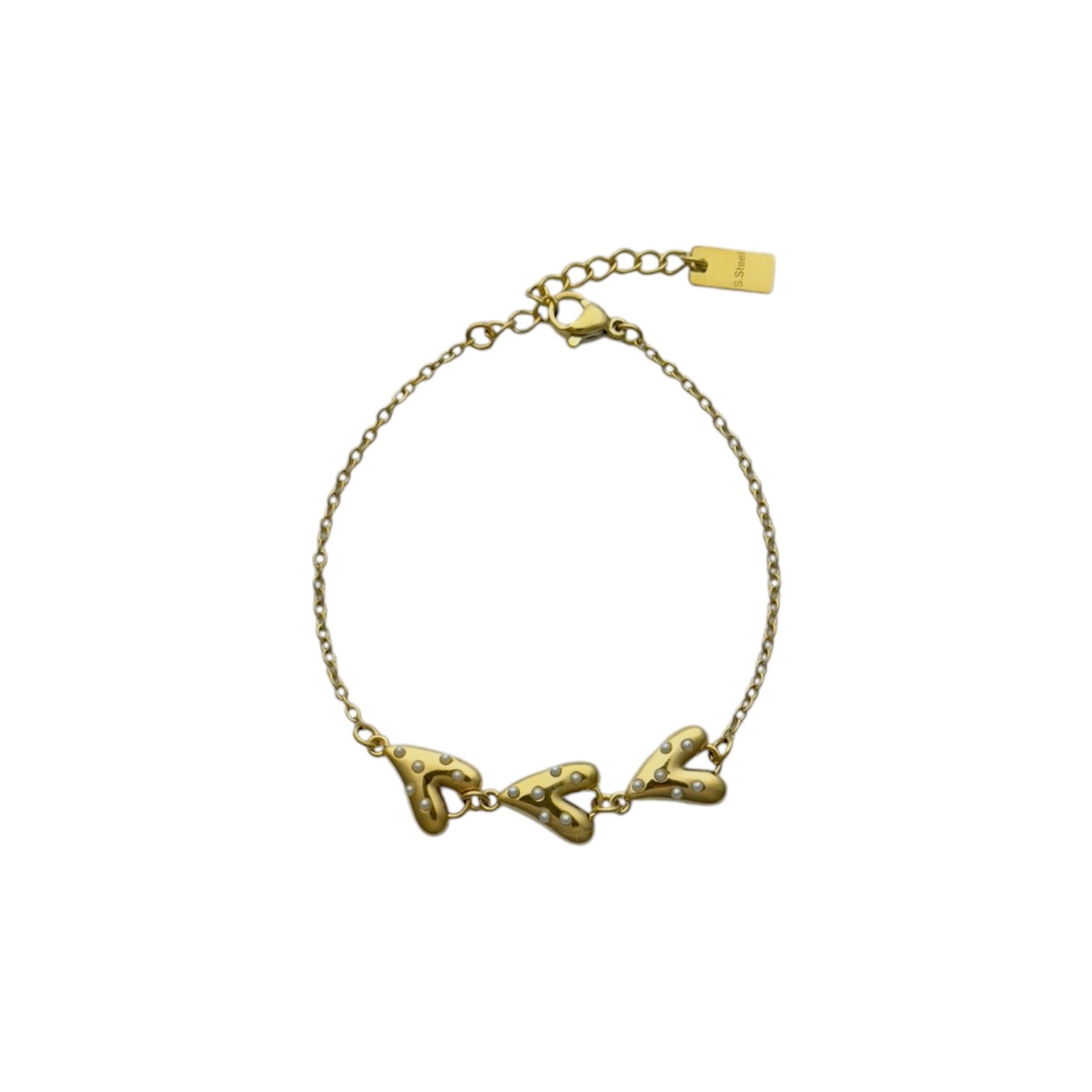Parel hart mini armband