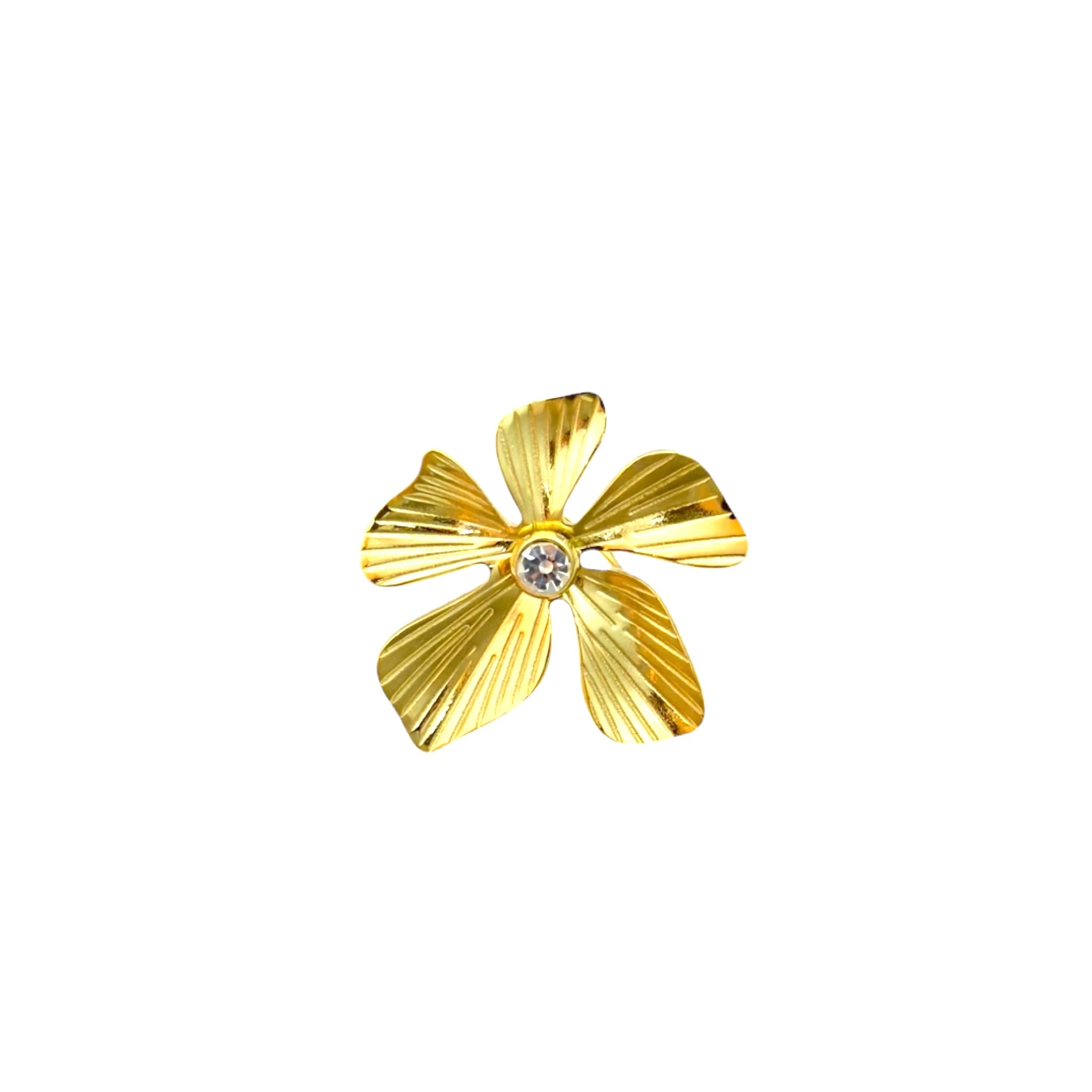 Statement bloem ring met strass – RVS ring groothandel | SOFIZARE