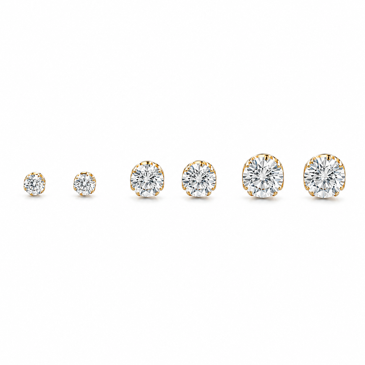 3 set diamonds studs oorbellen Goud SOFIZARE