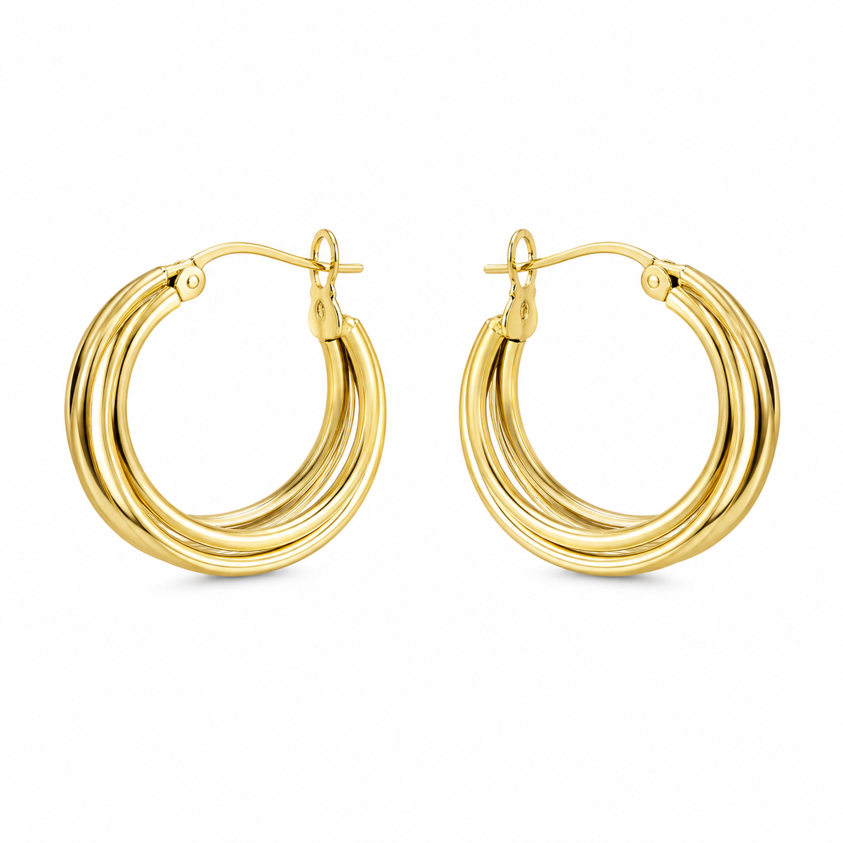 3 stripe hoops oorbellen 20MM Goud SOFIZARE