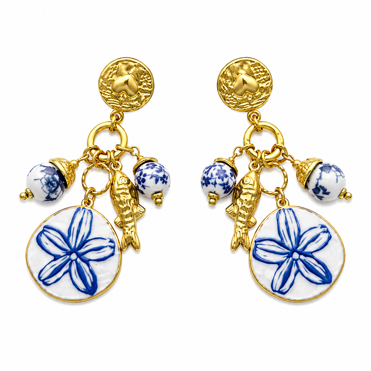 Happy fish statement earrings