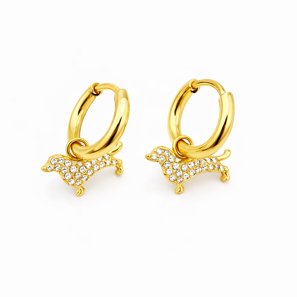 Mini teckel oorbellen