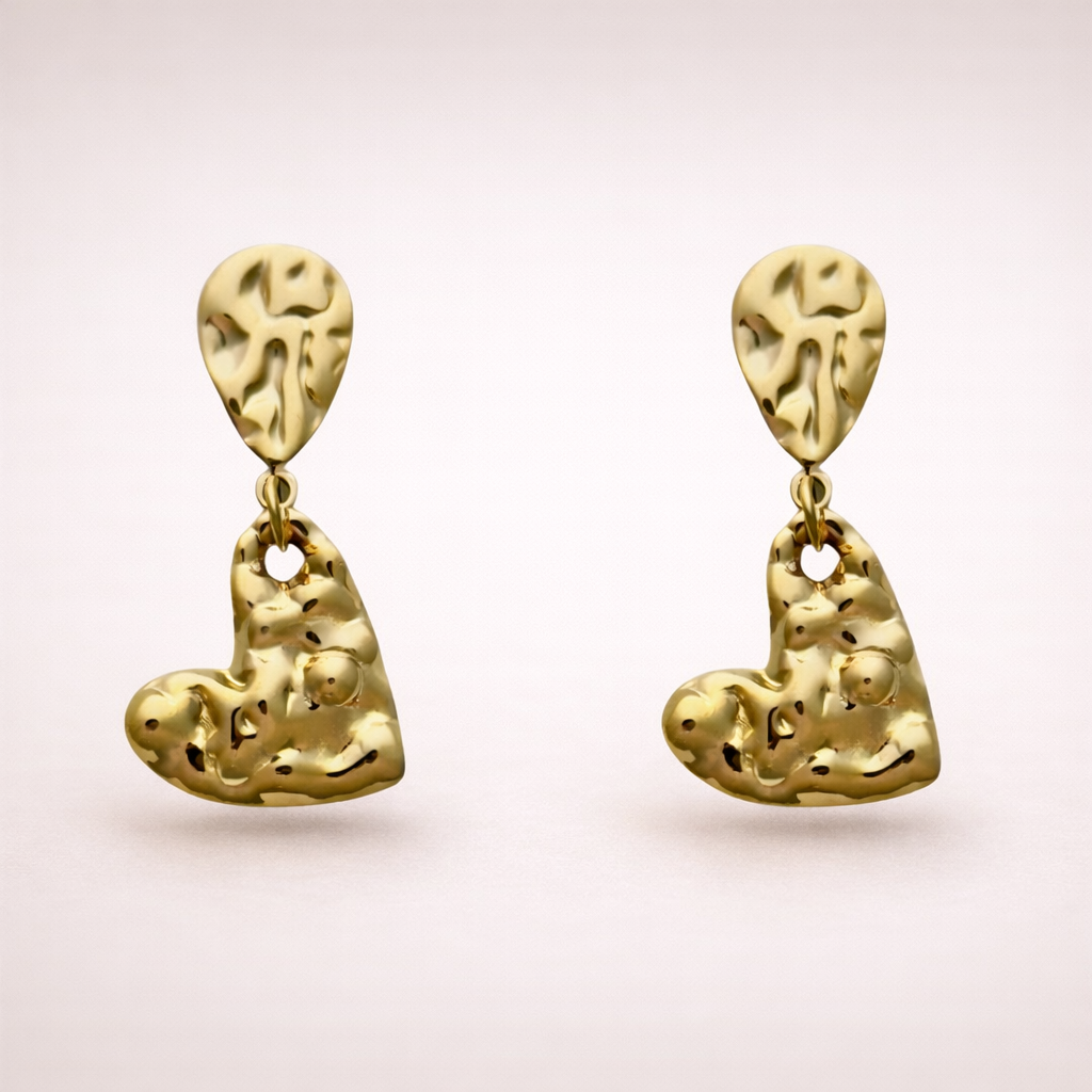 Spikey heart stud earrings