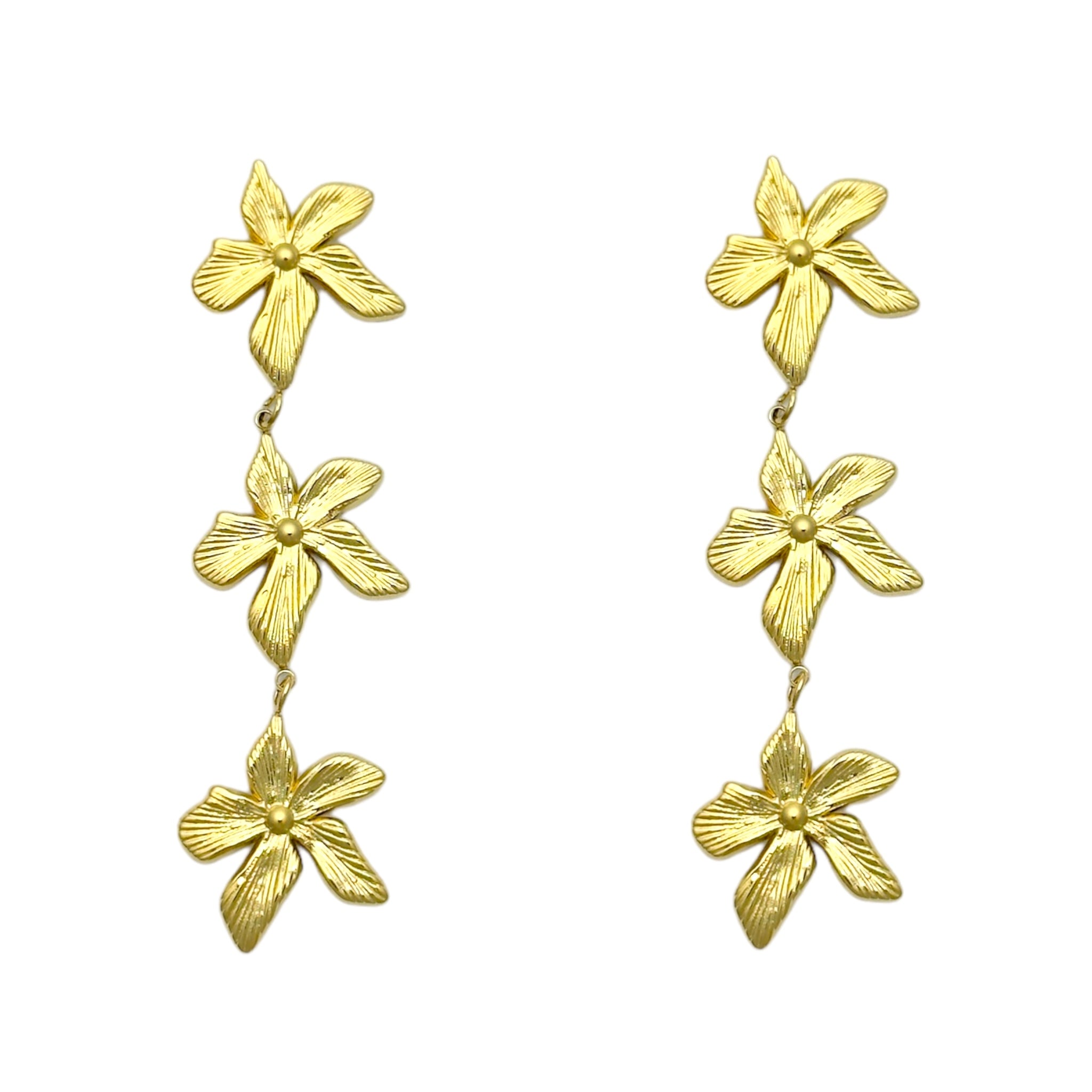 Statement 3 flower earring