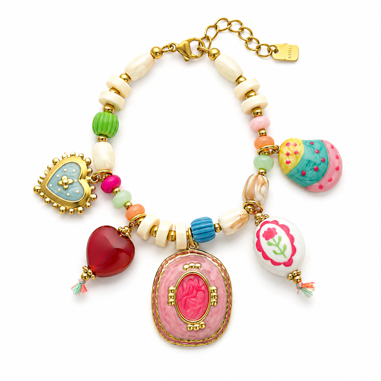 Emblem beads bracelet
