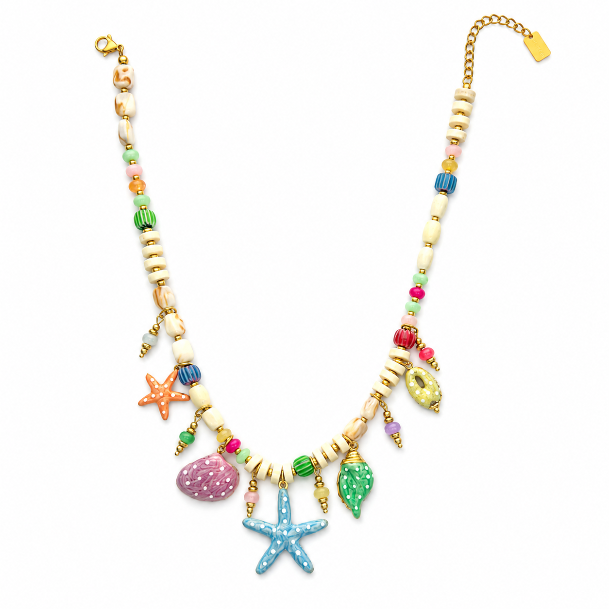 Happy seastar beads charm necklace