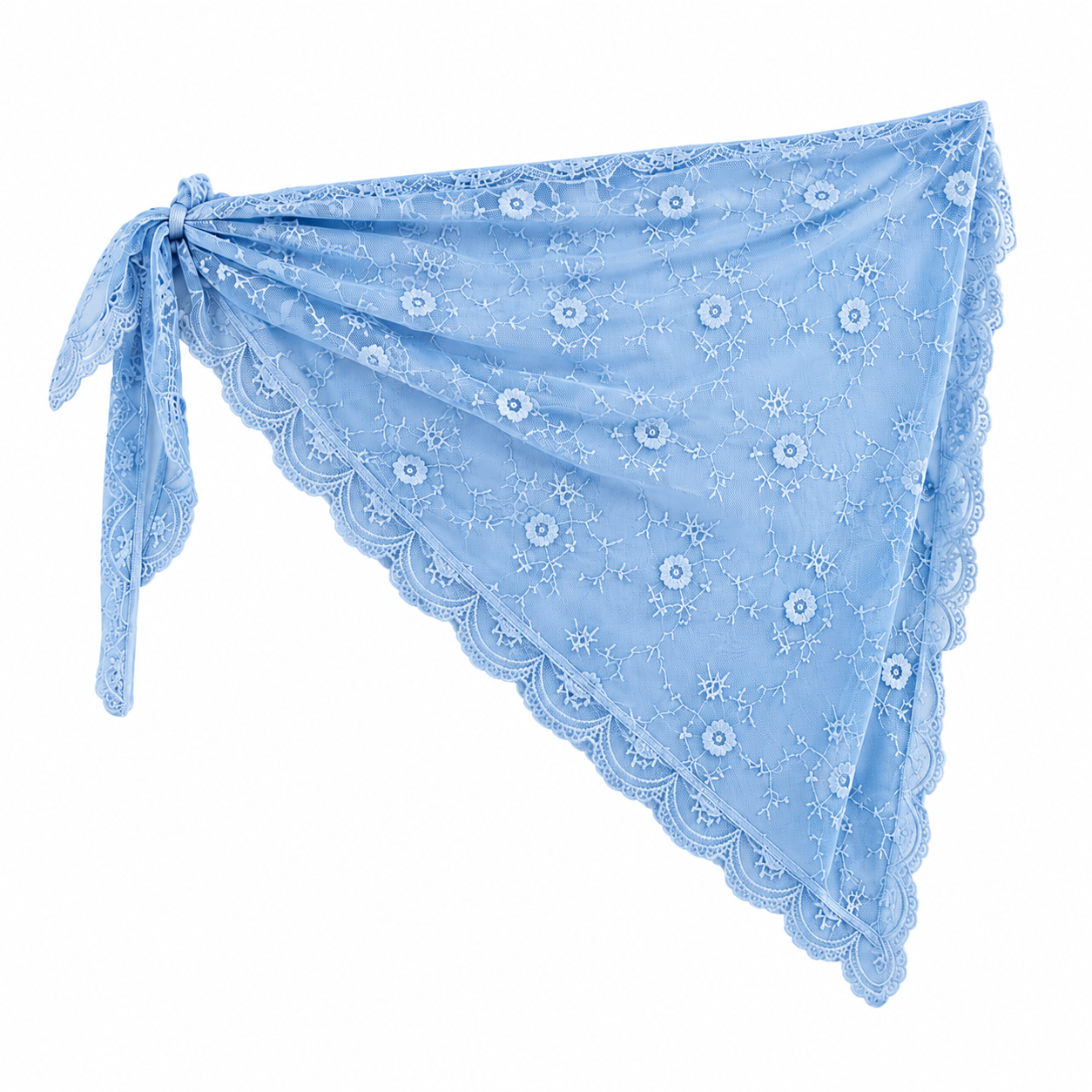 Soft lace blue scarf