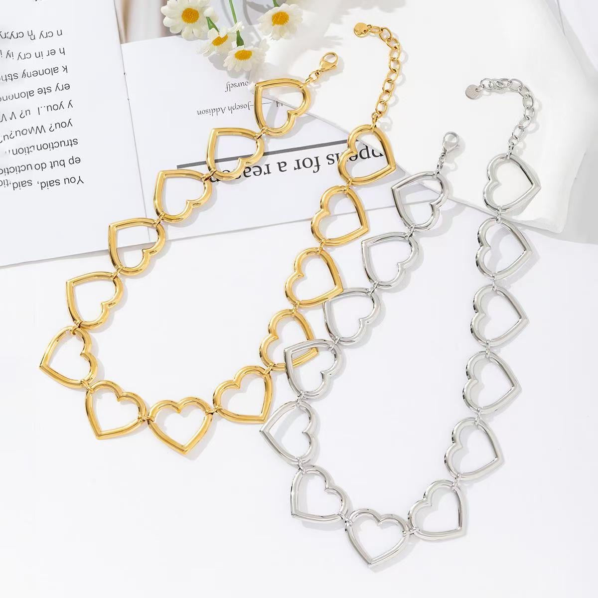 Statement open hart ketting