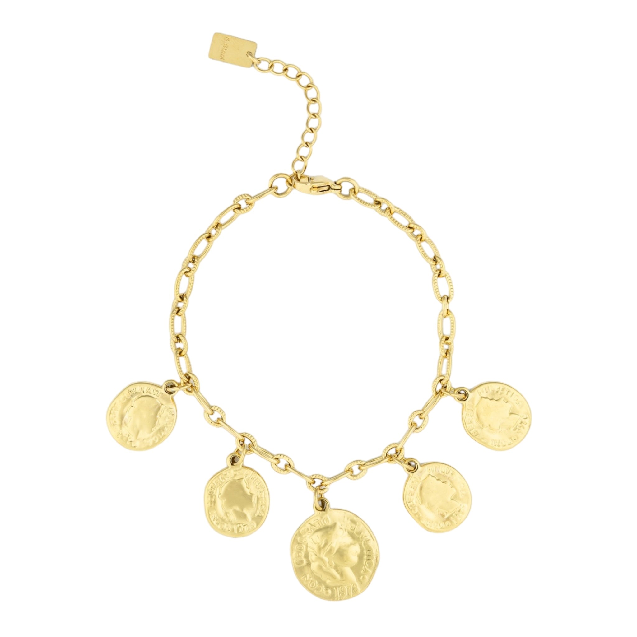 Bracelet with coin charms