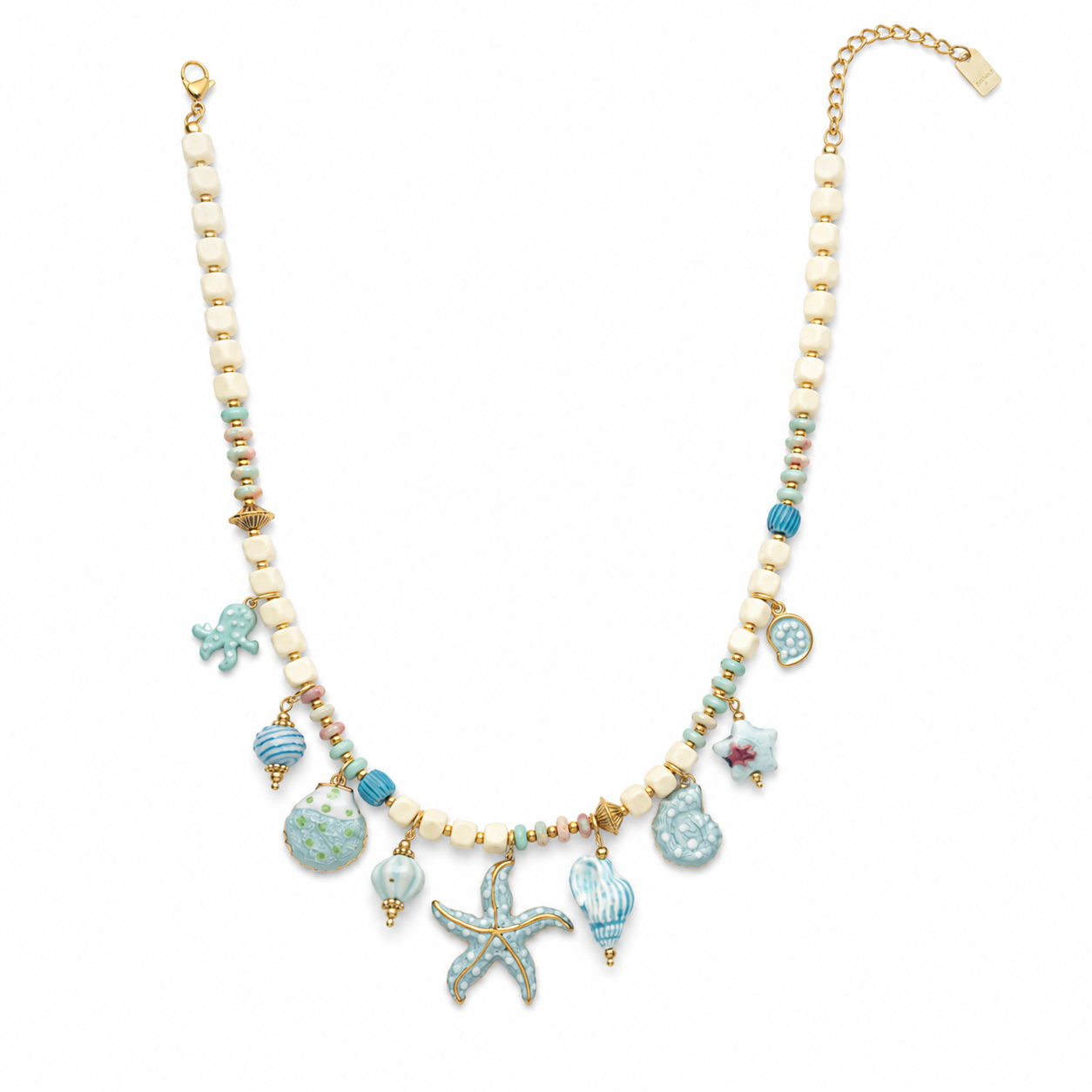 Seastar beads charm necklace