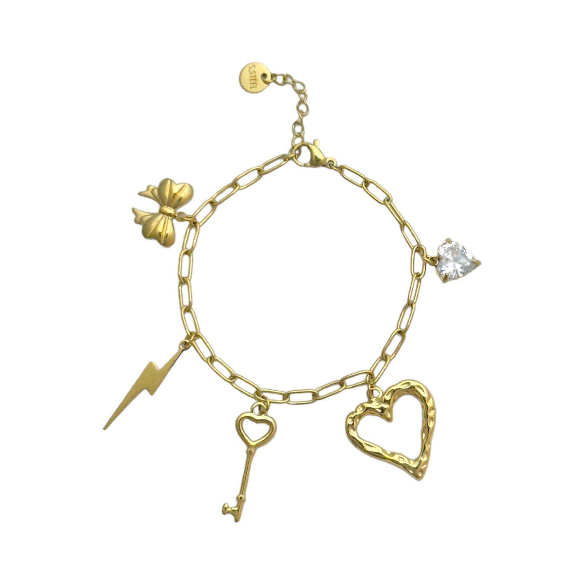 Open heart statement bracelet