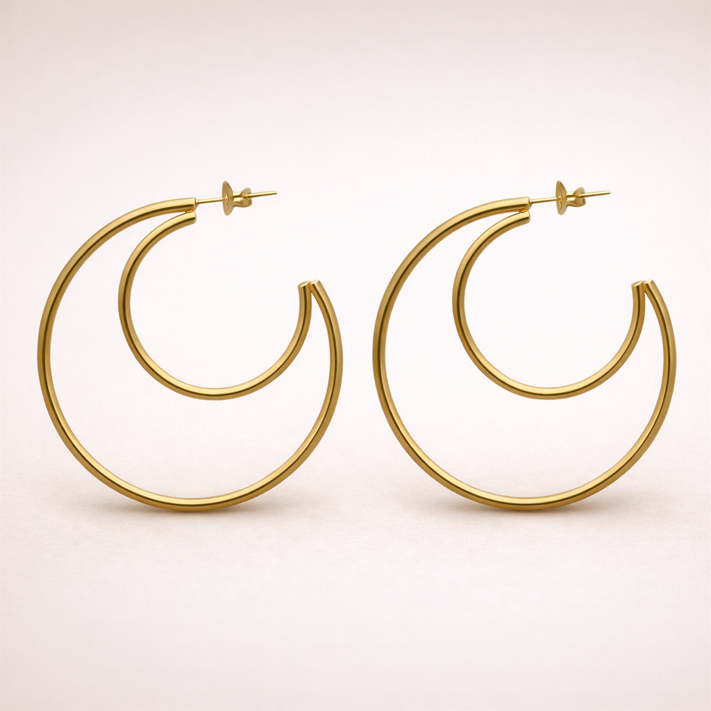Double ring hoop earrings