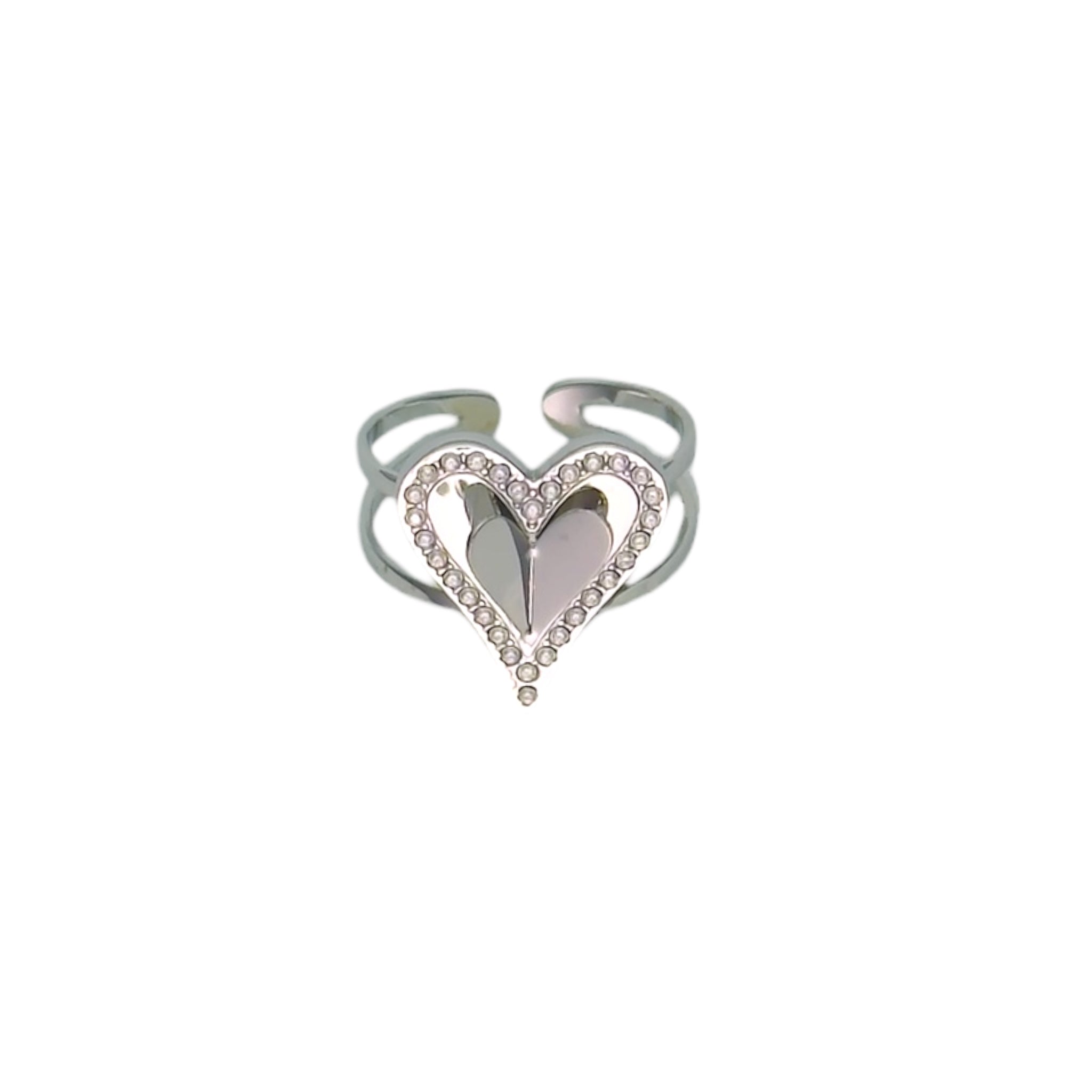 3D stras hearts ring