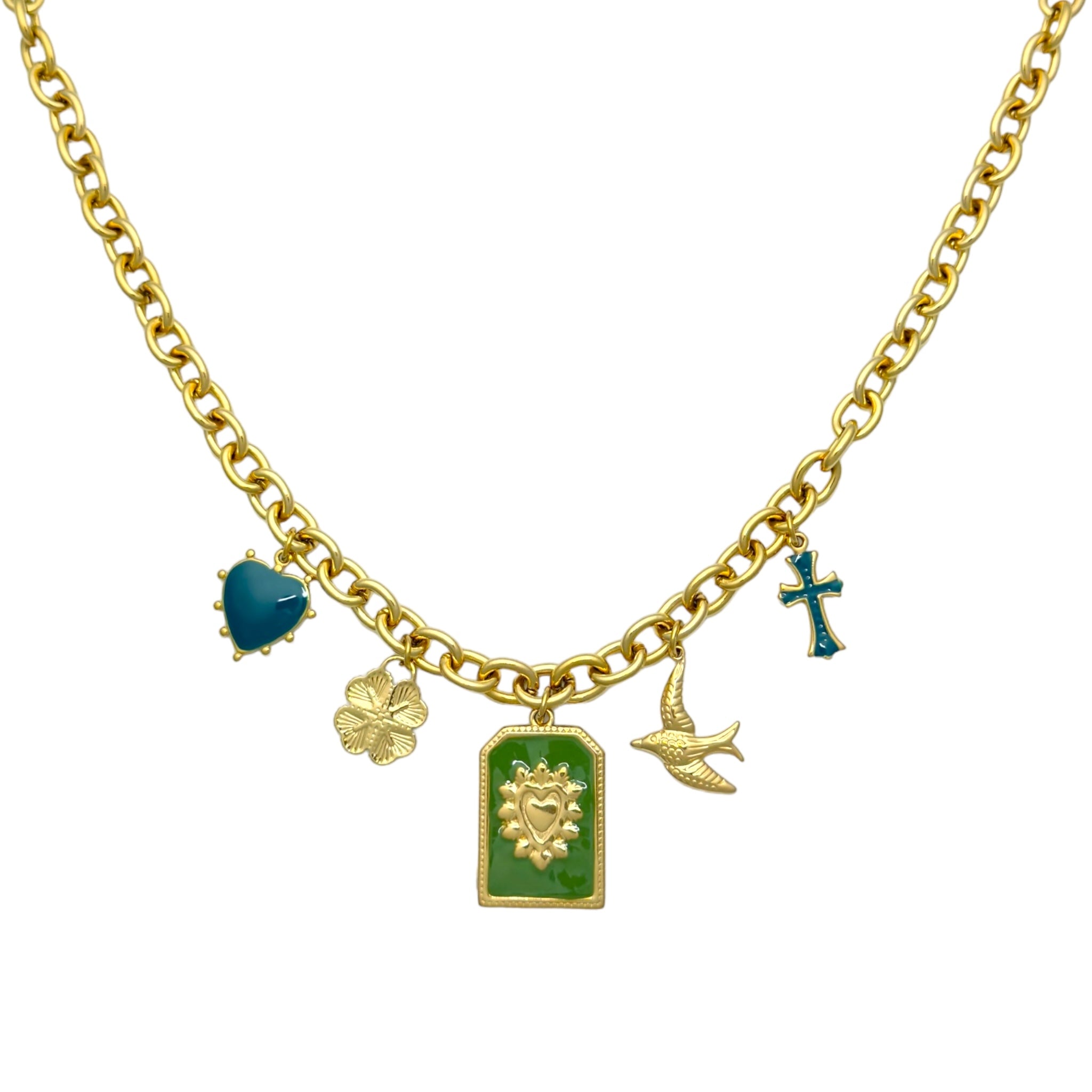 Charm Royal Hearts Patch Necklace