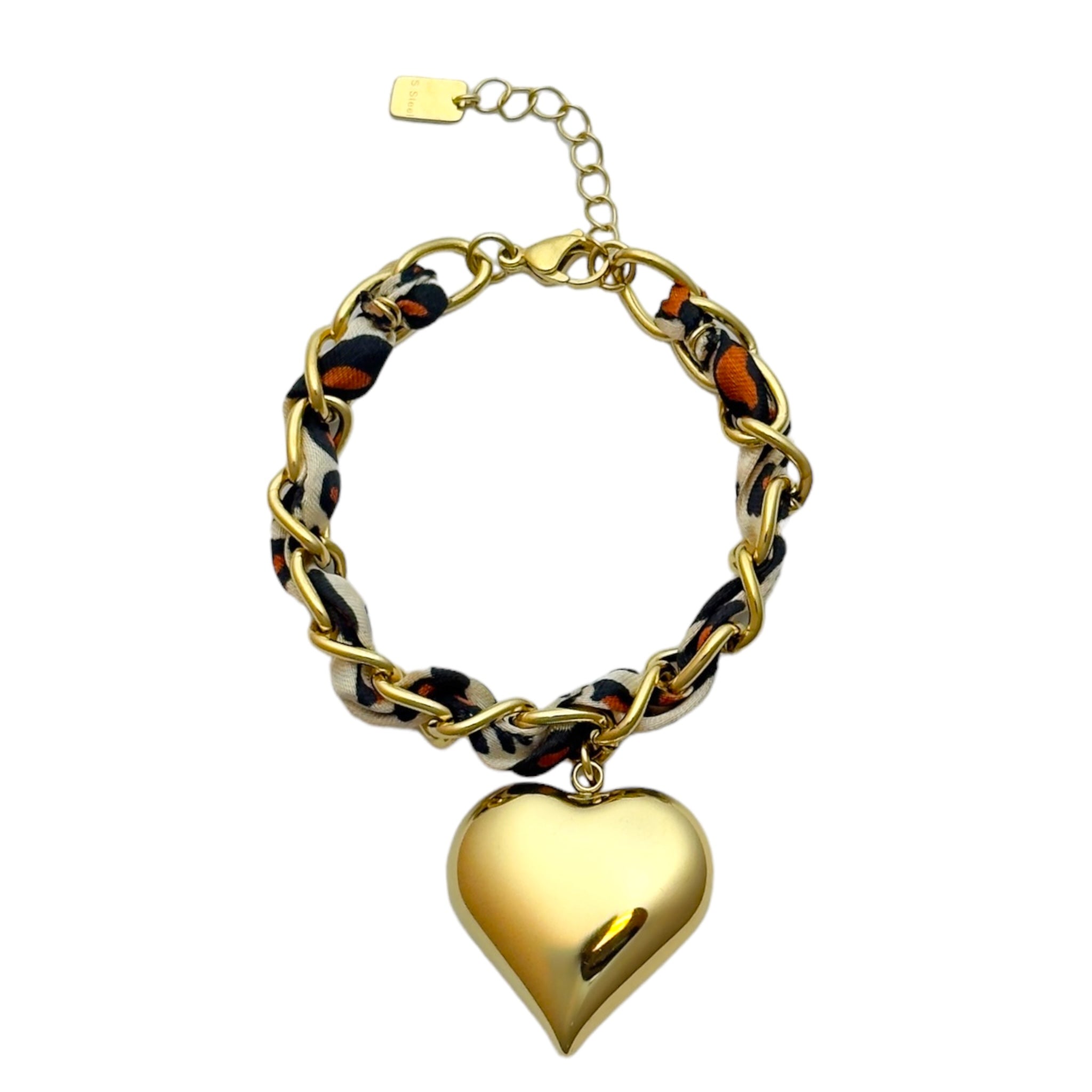 Panter chain heart armband