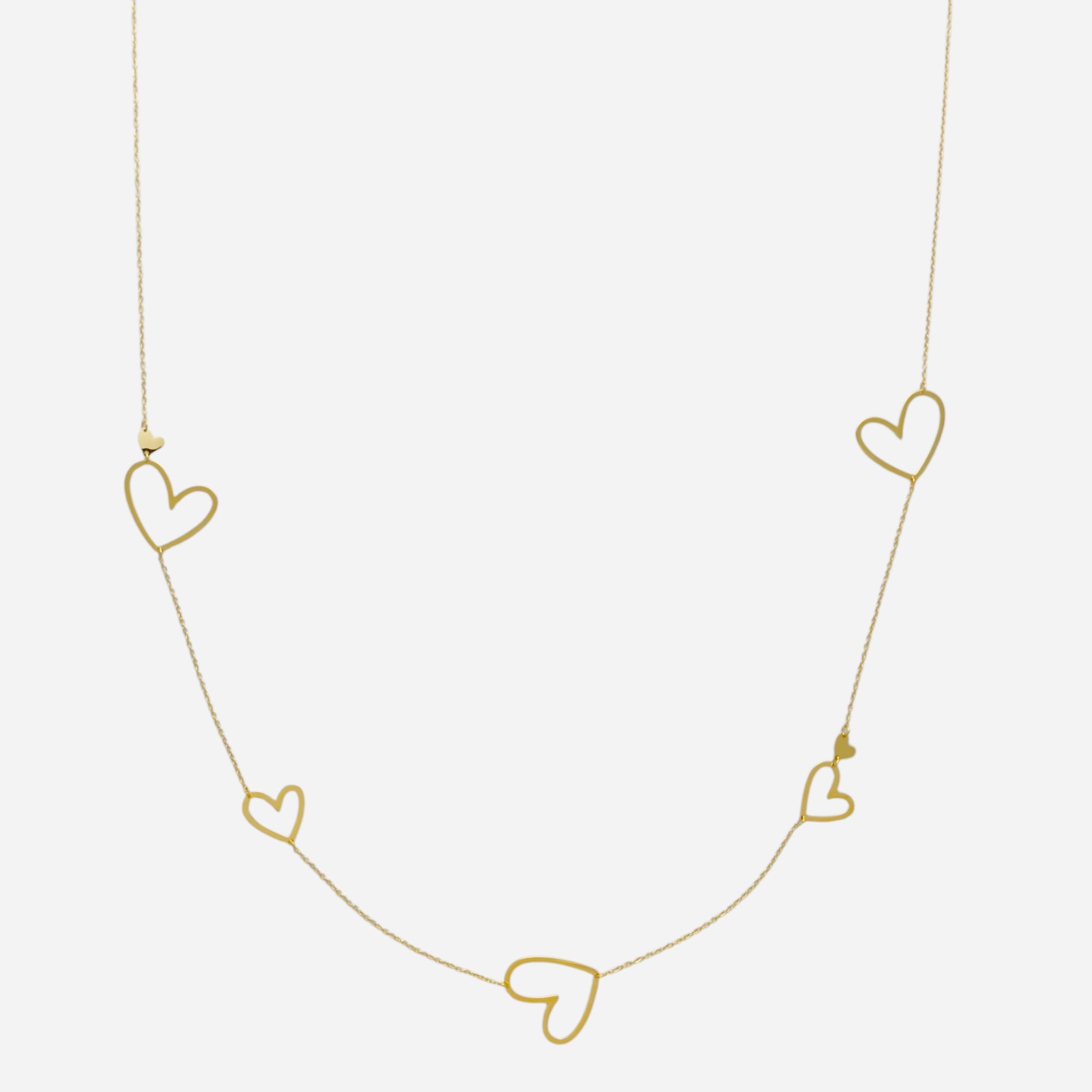 Lange open hartje ketting – RVS ketting groothandel | SOFIZARE