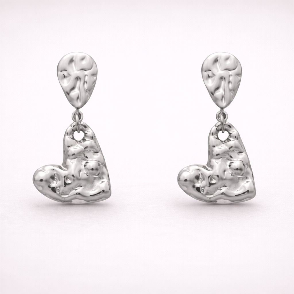 Spikey heart stud earrings