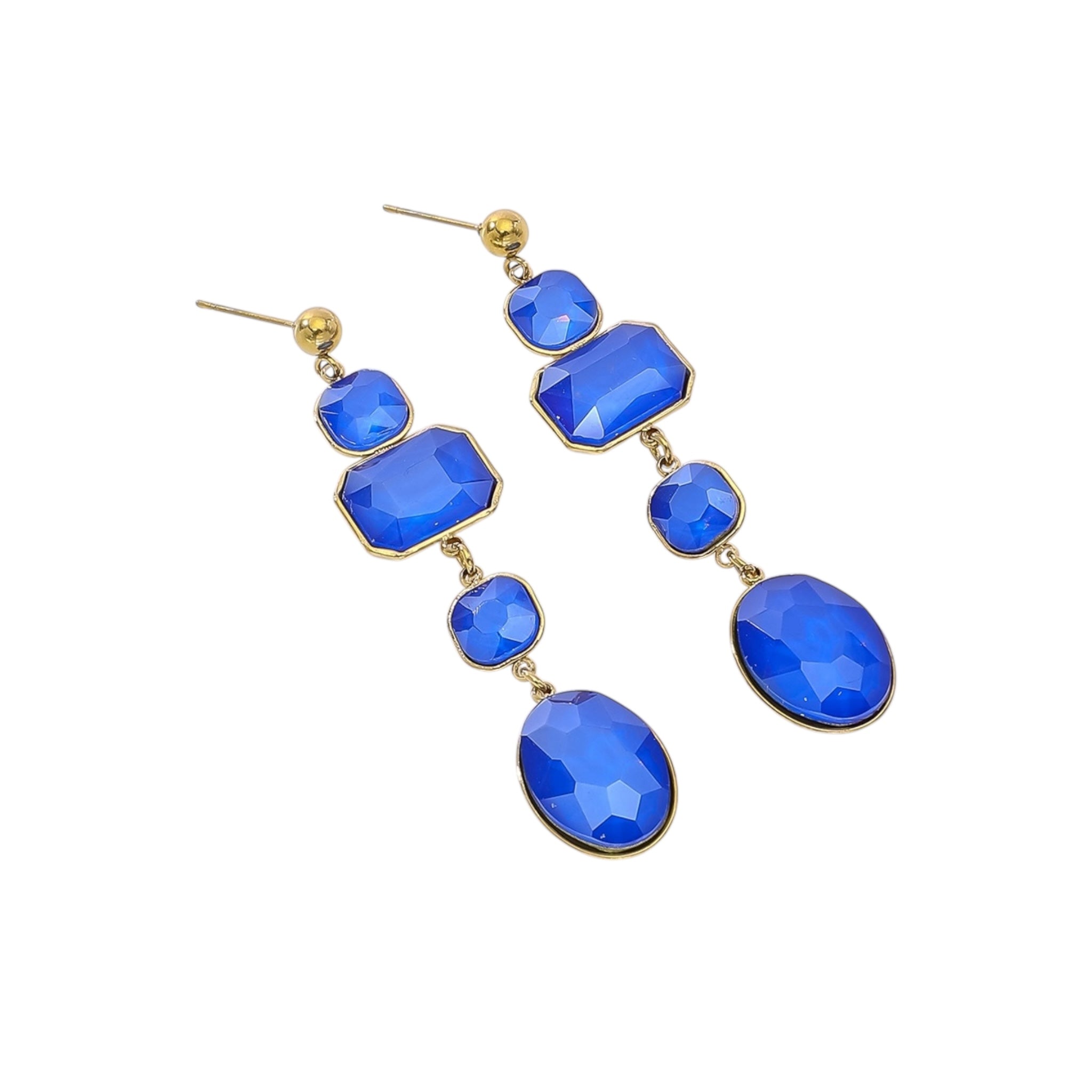 Happy oval stone earrings