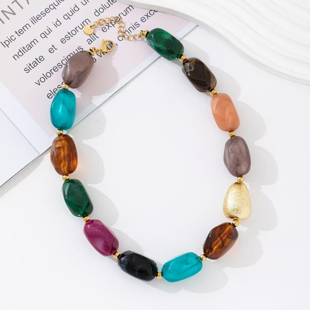 Stone beads ketting