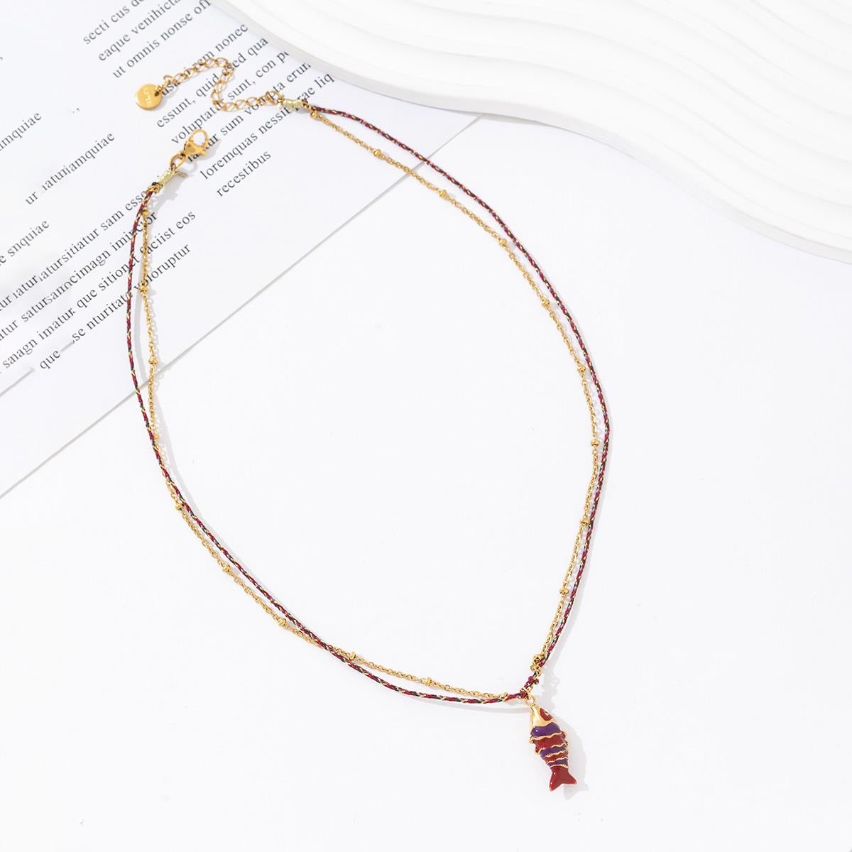 Double fish ketting