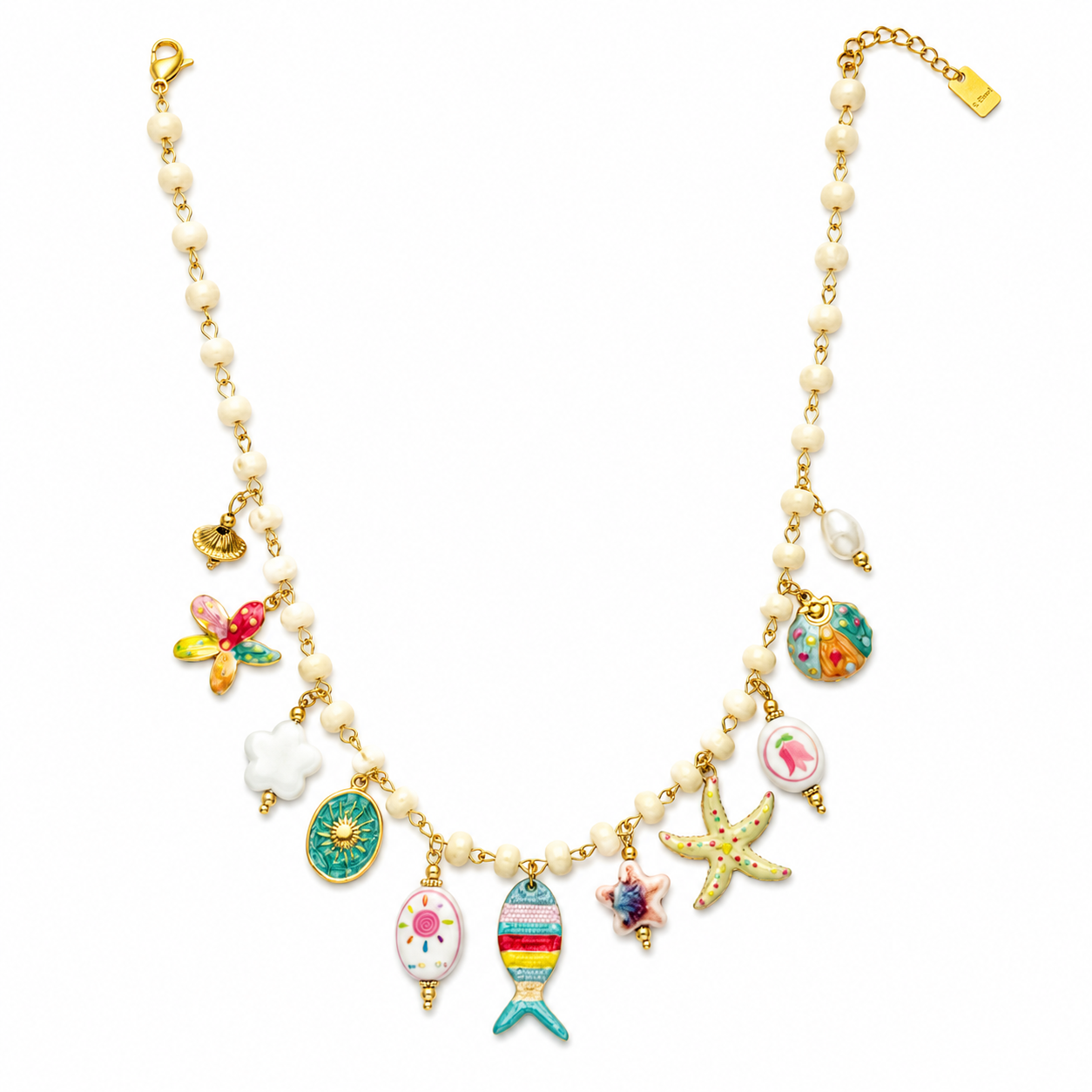 Fishy Beads charm necklace