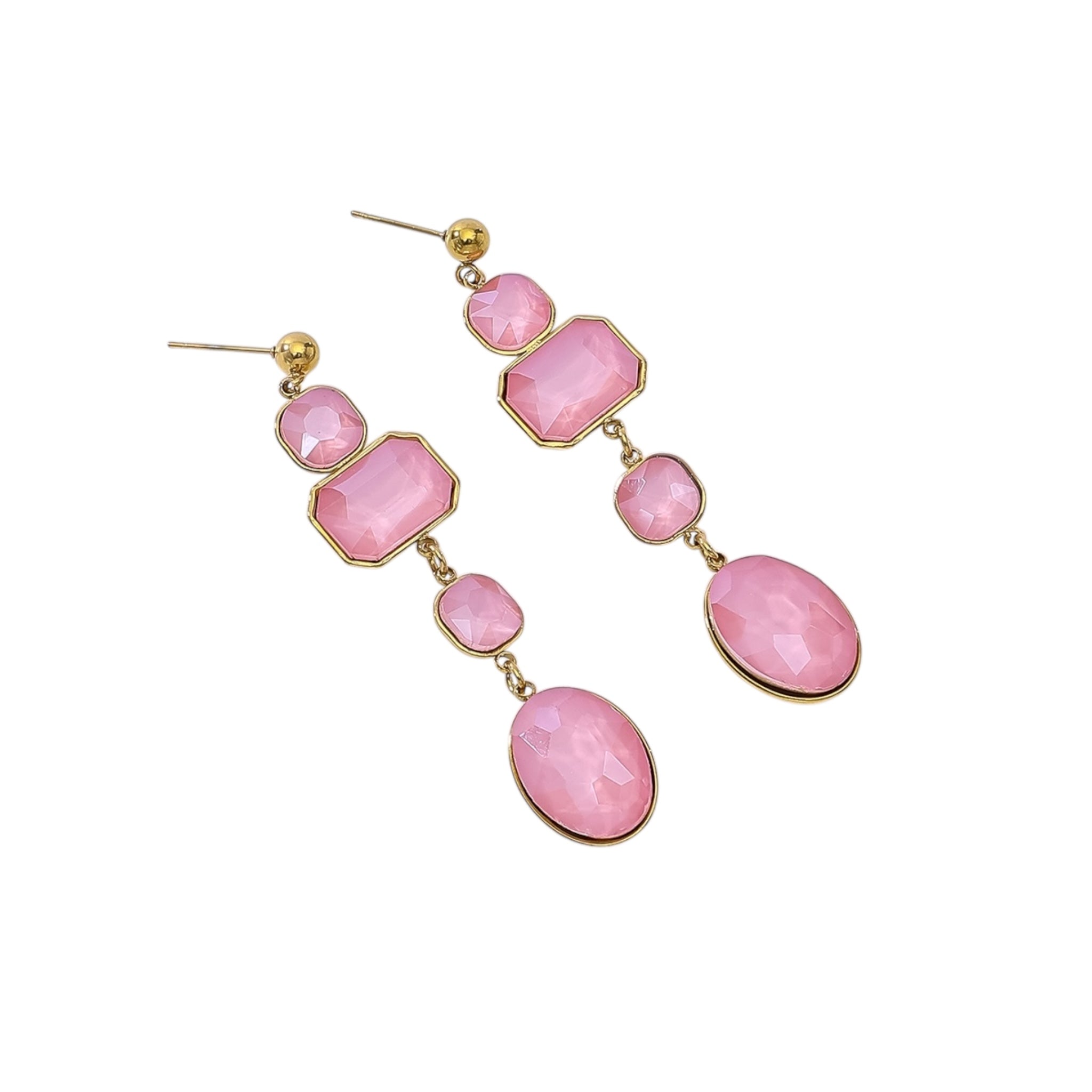Happy oval stone earrings