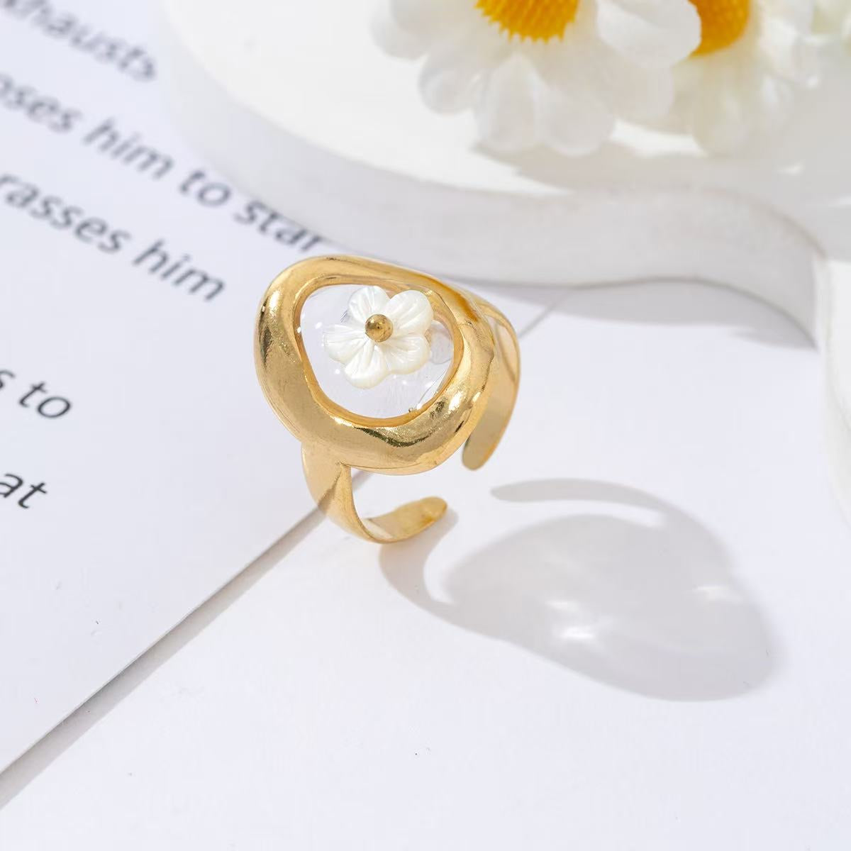 Open bloem ring