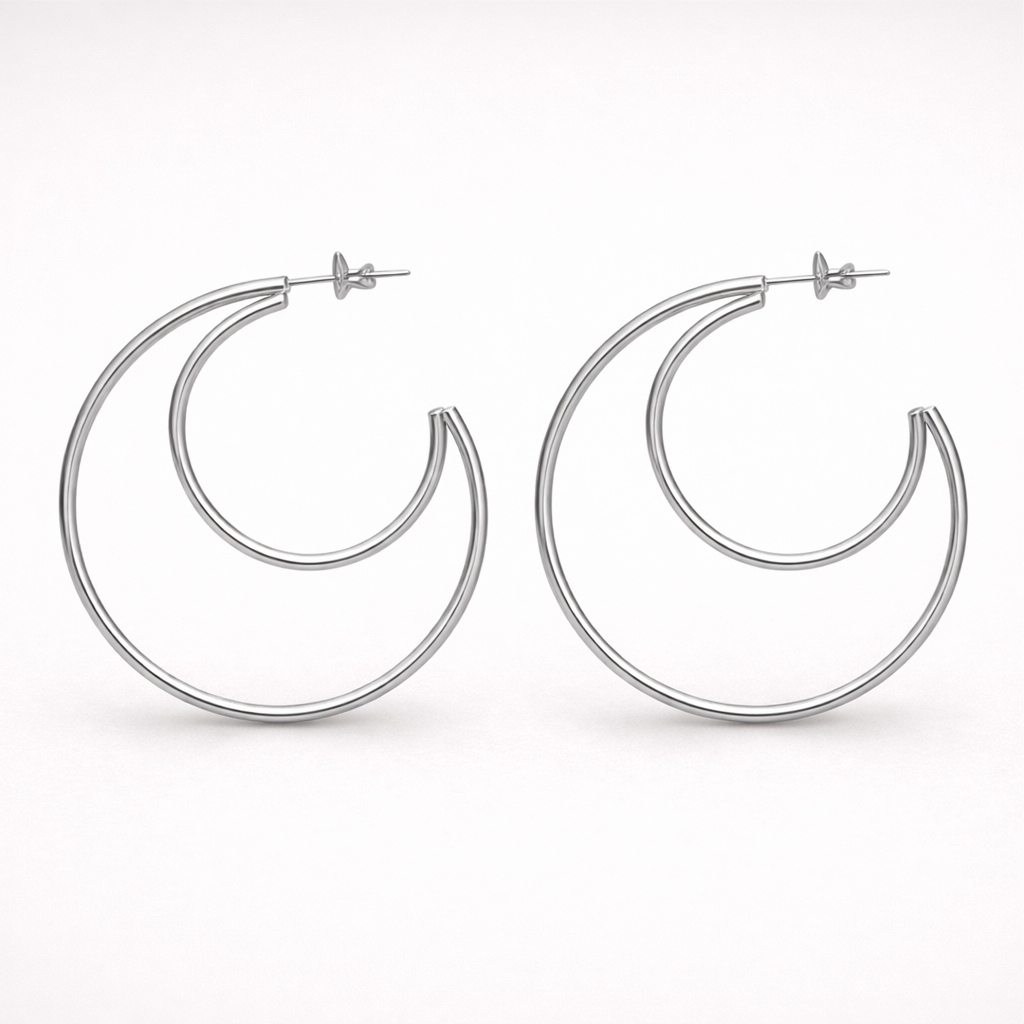 Double ring hoop earrings