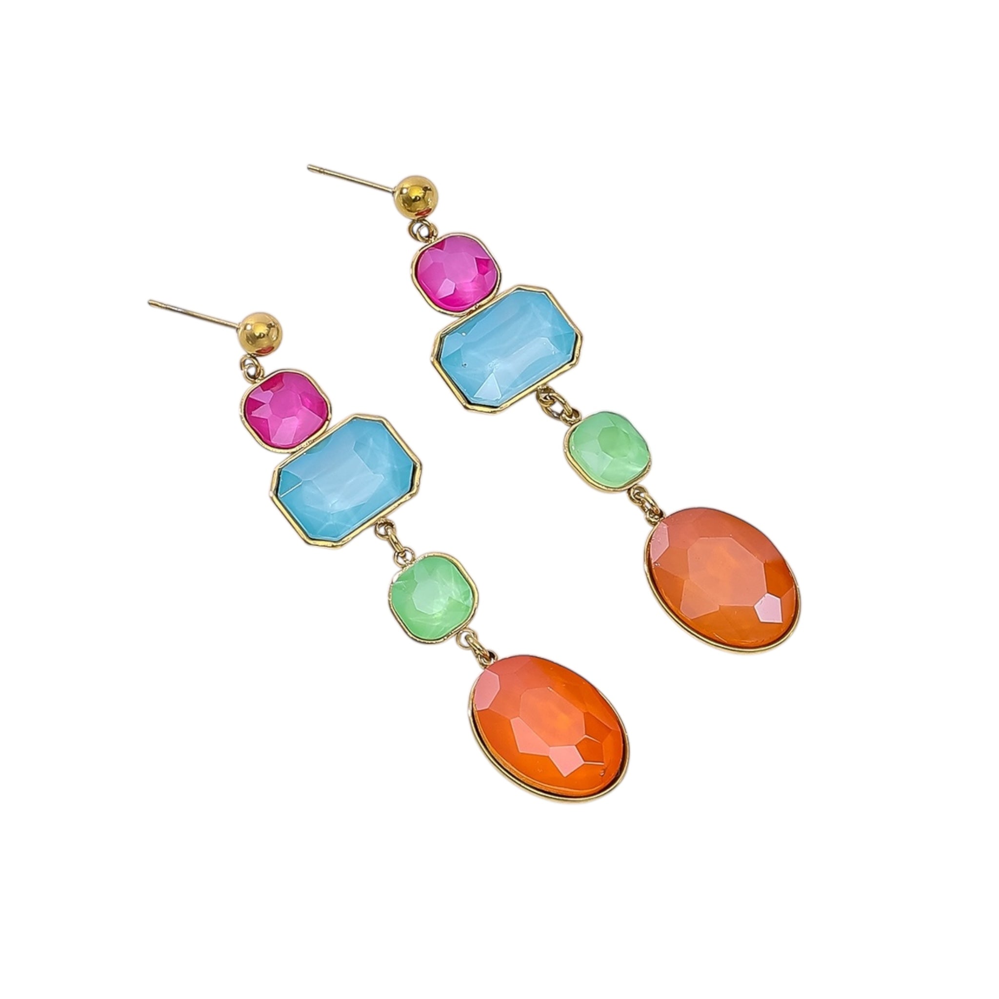 Happy oval stone earrings