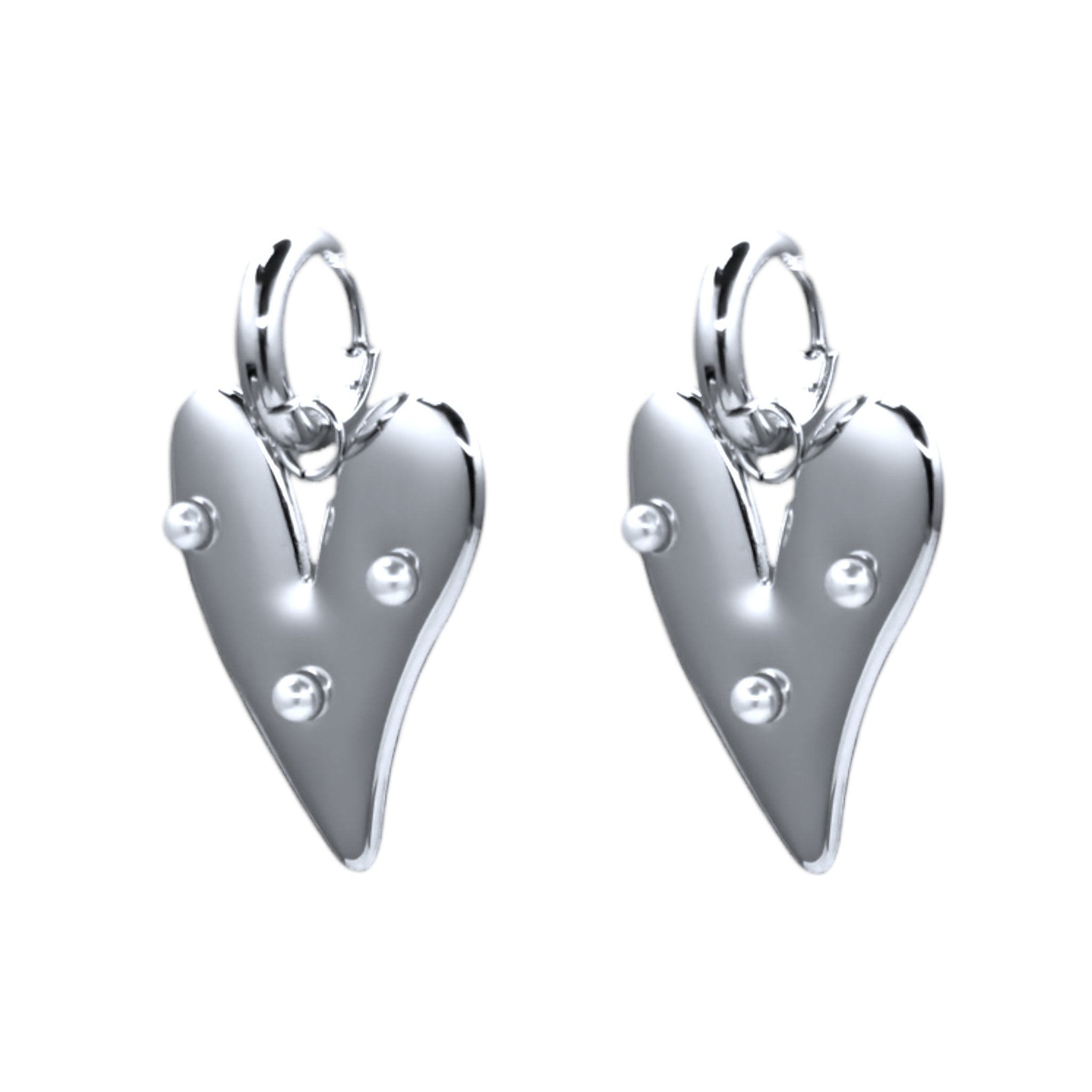 Heart with pearl drop earrings