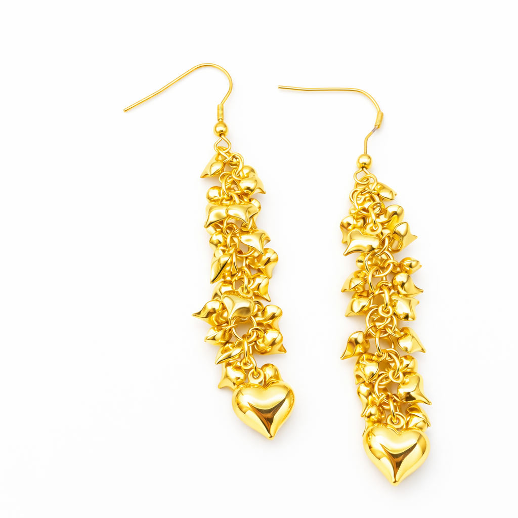 Hangs heart statement earrings