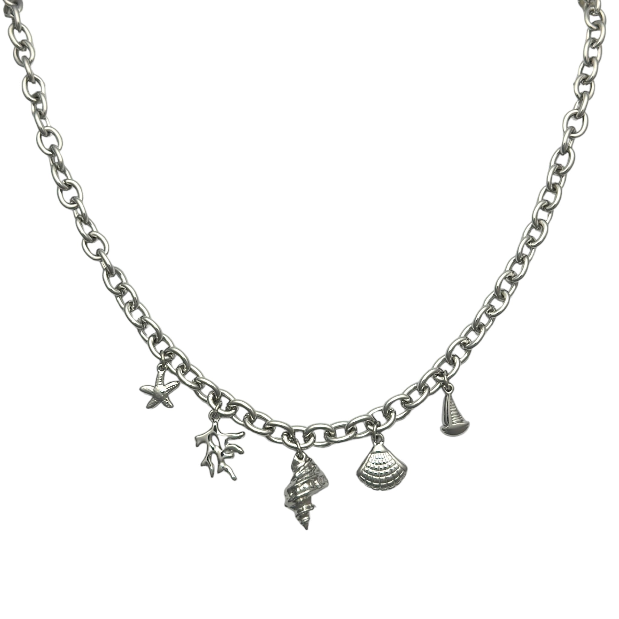 Necklace with horn charms